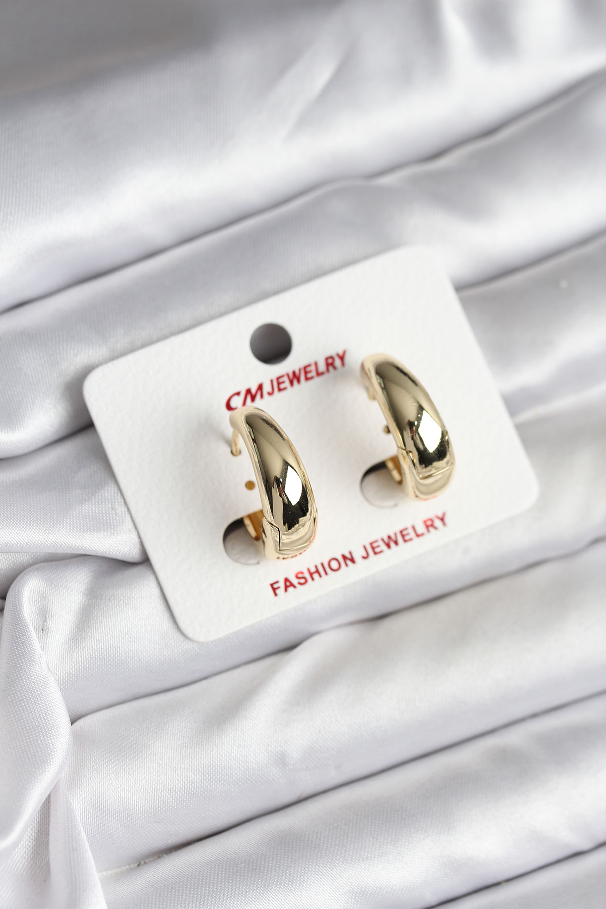 14K Gold Renk Kaplama Halka CM Kadın Küpe - Lisinya 14K Gold Renk Kaplama Halka CM Kadın Küpe - Lisinya