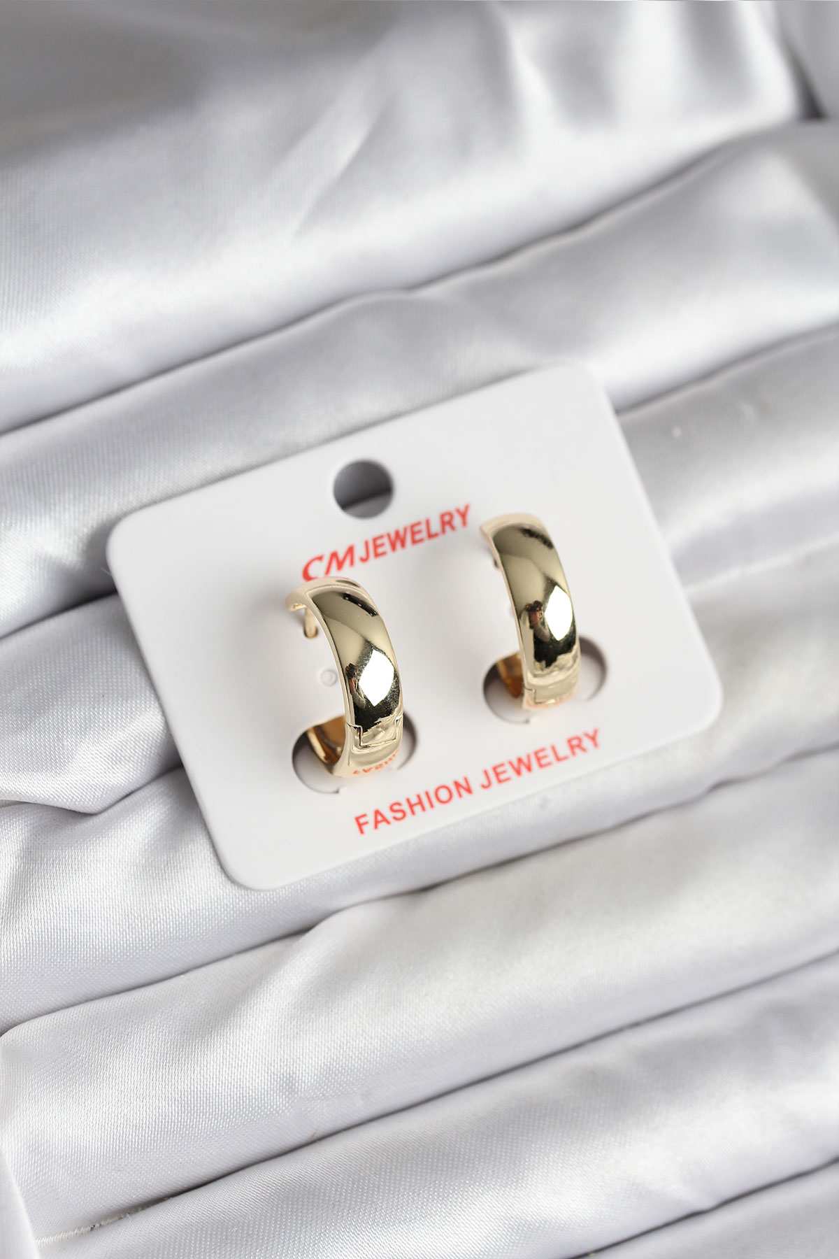 14K Gold Renk Kaplama Halka CM Kadın Küpe - Lisinya