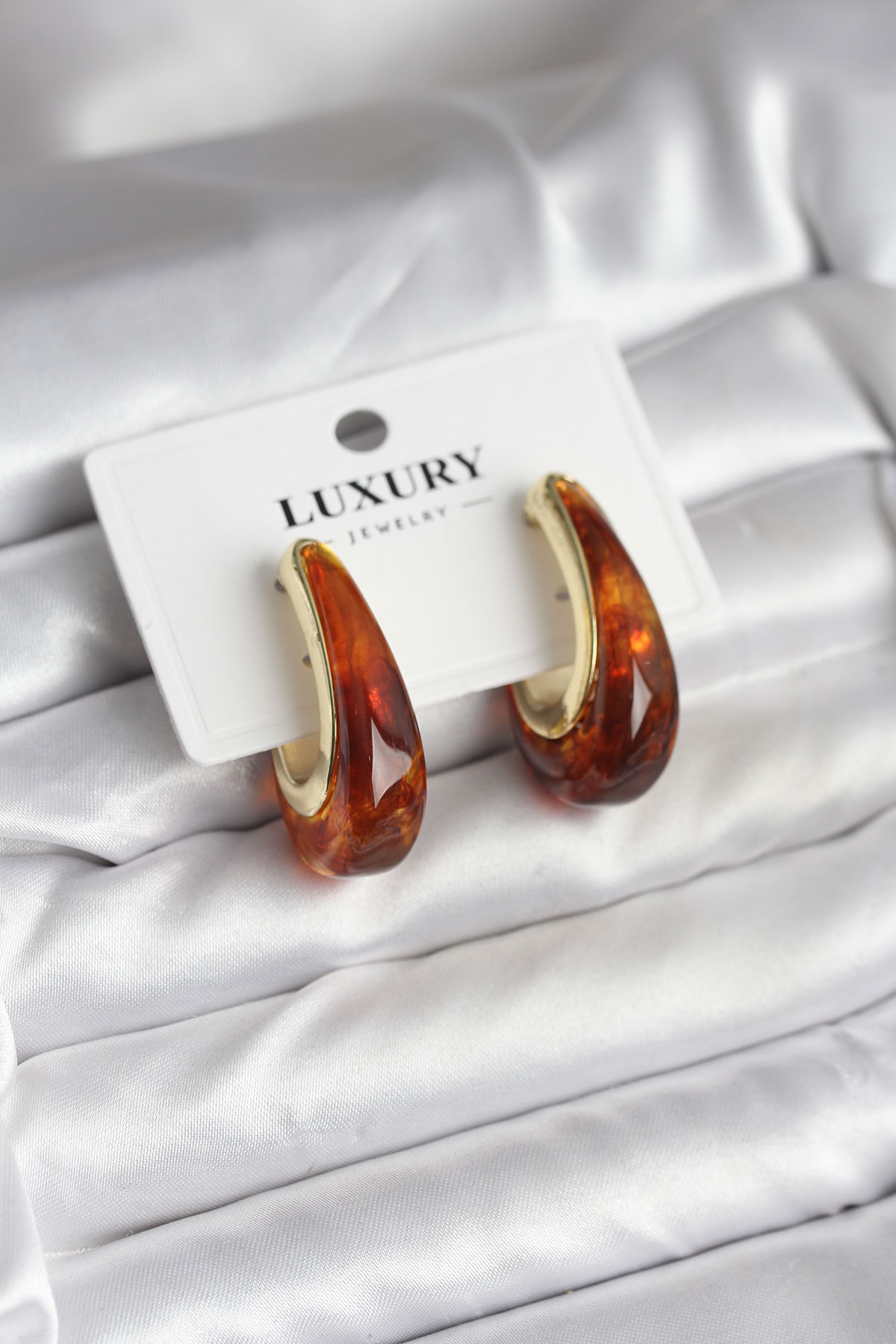 Pirinç Gold Renk Kahverengi Vintage Kadın Küpe - Lisinya Pirinç Gold Renk Kahverengi Vintage Kadın Küpe - Lisinya