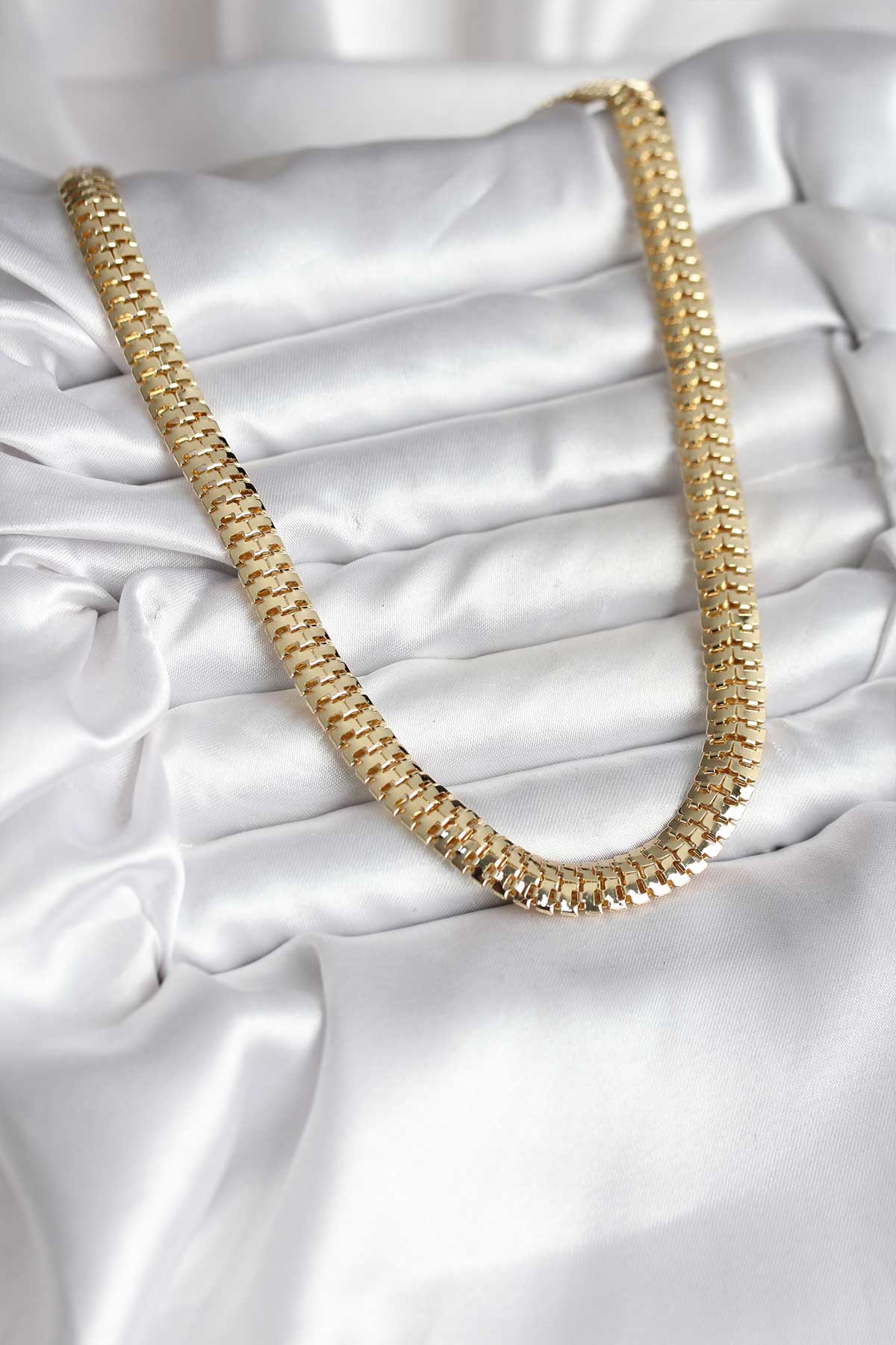 14K Gold Renk Kaplama Zincir Modelli CM Kadın Kolye - Lisinya 14K Gold Renk Kaplama Zincir Modelli CM Kadın Kolye - Lisinya