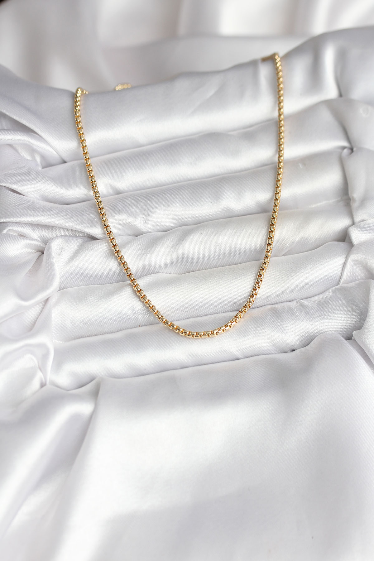 14K Gold Renk Kaplama Zincir Model CM Kadın Kolye - Lisinya