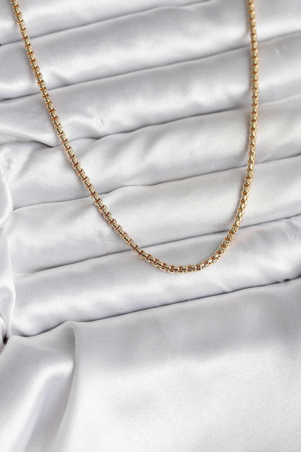 14K Gold Renk Kaplama Zincir Model CM Kadın Kolye - Lisinya