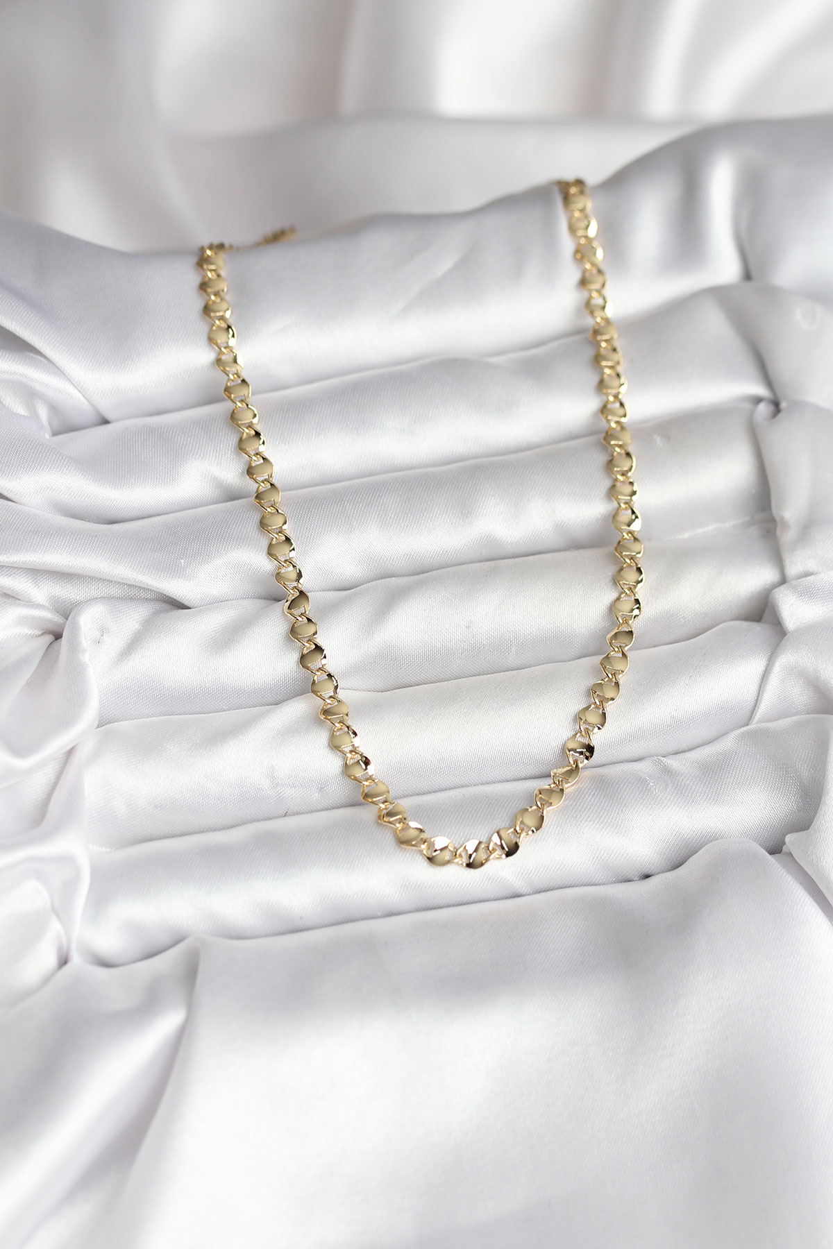 14K Gold Renk Kaplama Zincir Model CM Kadın Kolye - Lisinya