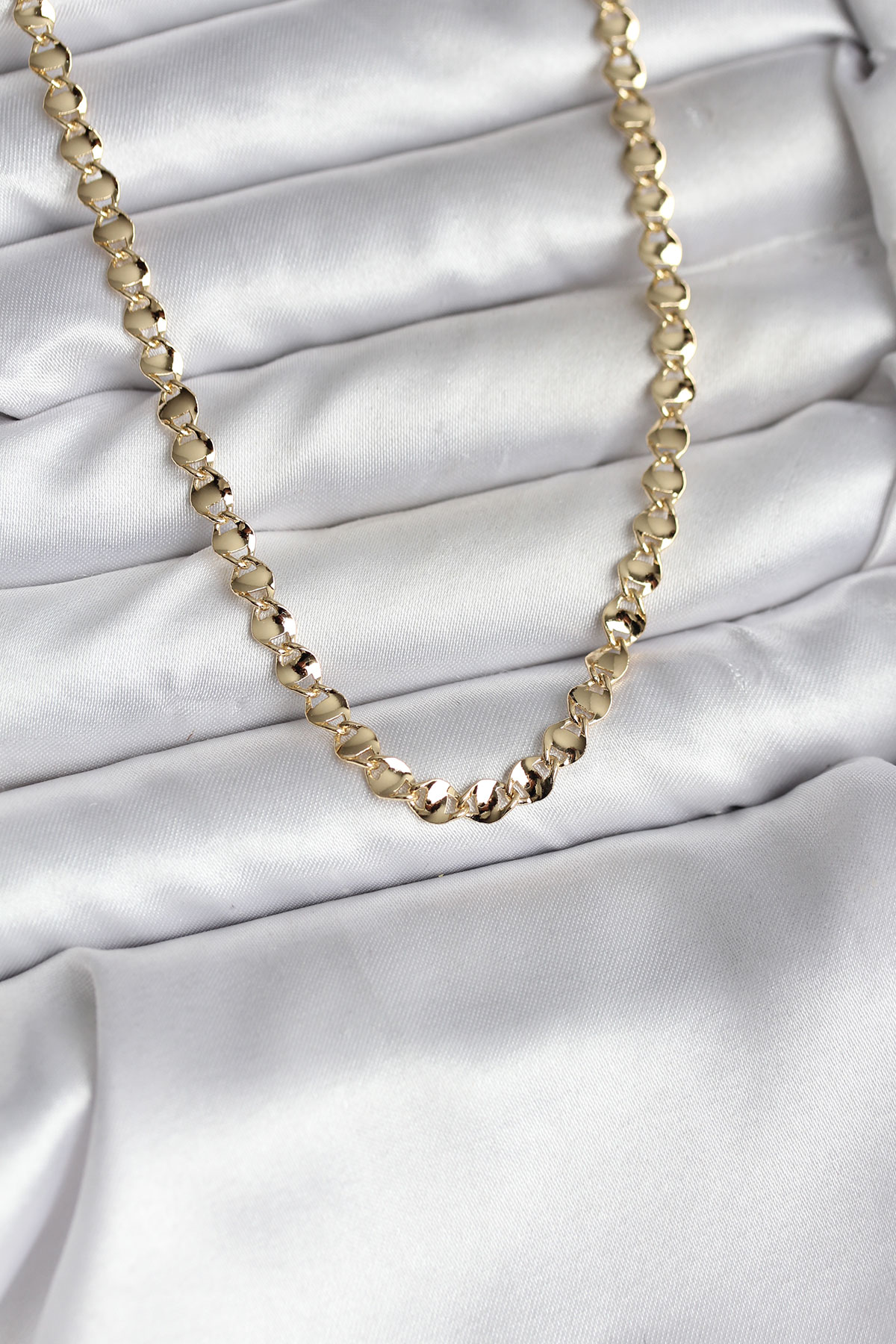 14K Gold Renk Kaplama Zincir Model CM Kadın Kolye - Lisinya