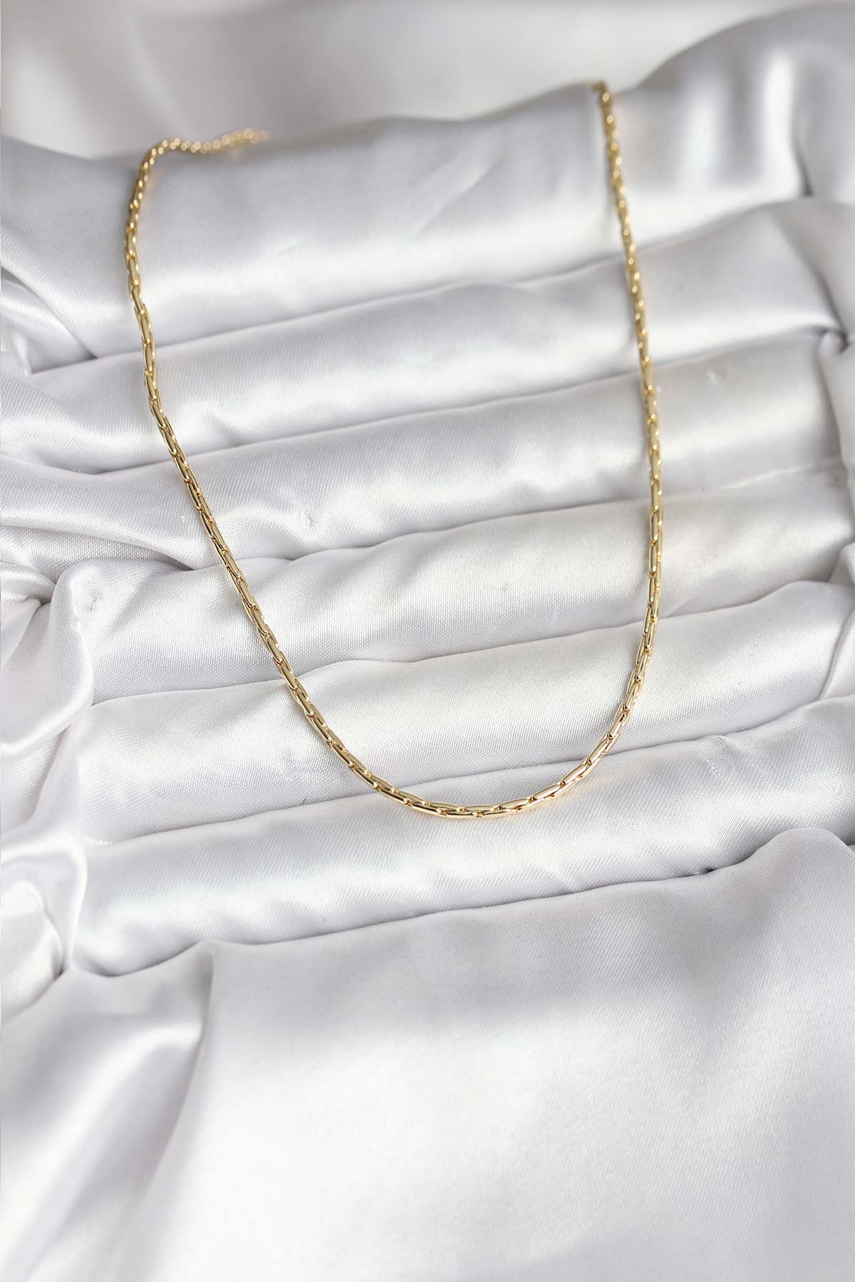 14K Gold Renk Kaplama İnce Zincir Model CM Kadın Kolye - Lisinya