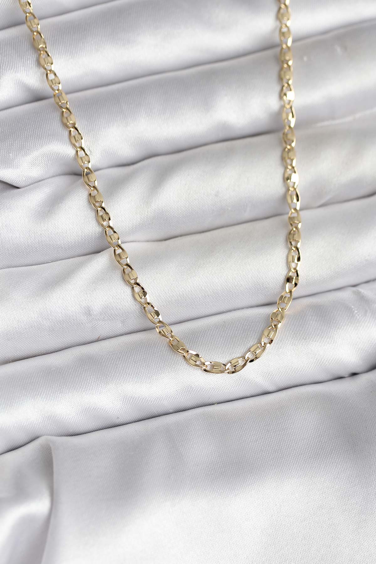 14K Gold Renk Kaplama Ezme Plaka Model CM Kadın Kolye - Lisinya