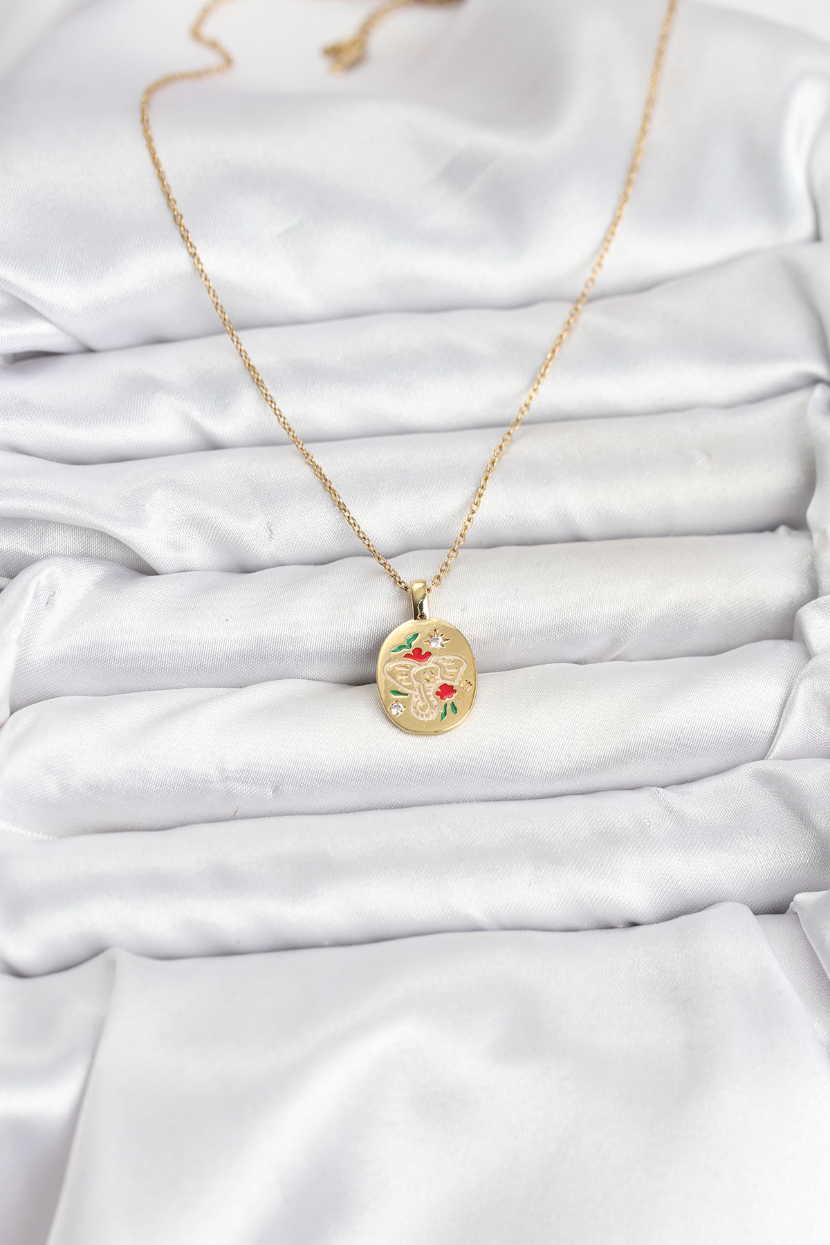 316L Çelik Zincir Gold Renk Fil Figürlü Kadın Kolye - Lisinya 316L Çelik Zincir Gold Renk Fil Figürlü Kadın Kolye - Lisinya