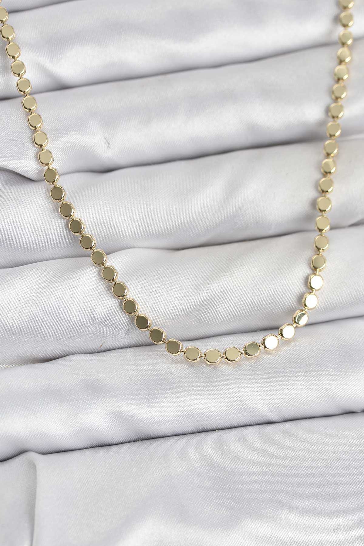 316L Çelik Zincir Gold Renk Ezme Zincir Model 45 cm Kadın Kolye - Lisinya 316L Çelik Zincir Gold Renk Ezme Zincir Model 45 cm Kadın Kolye - Lisinya