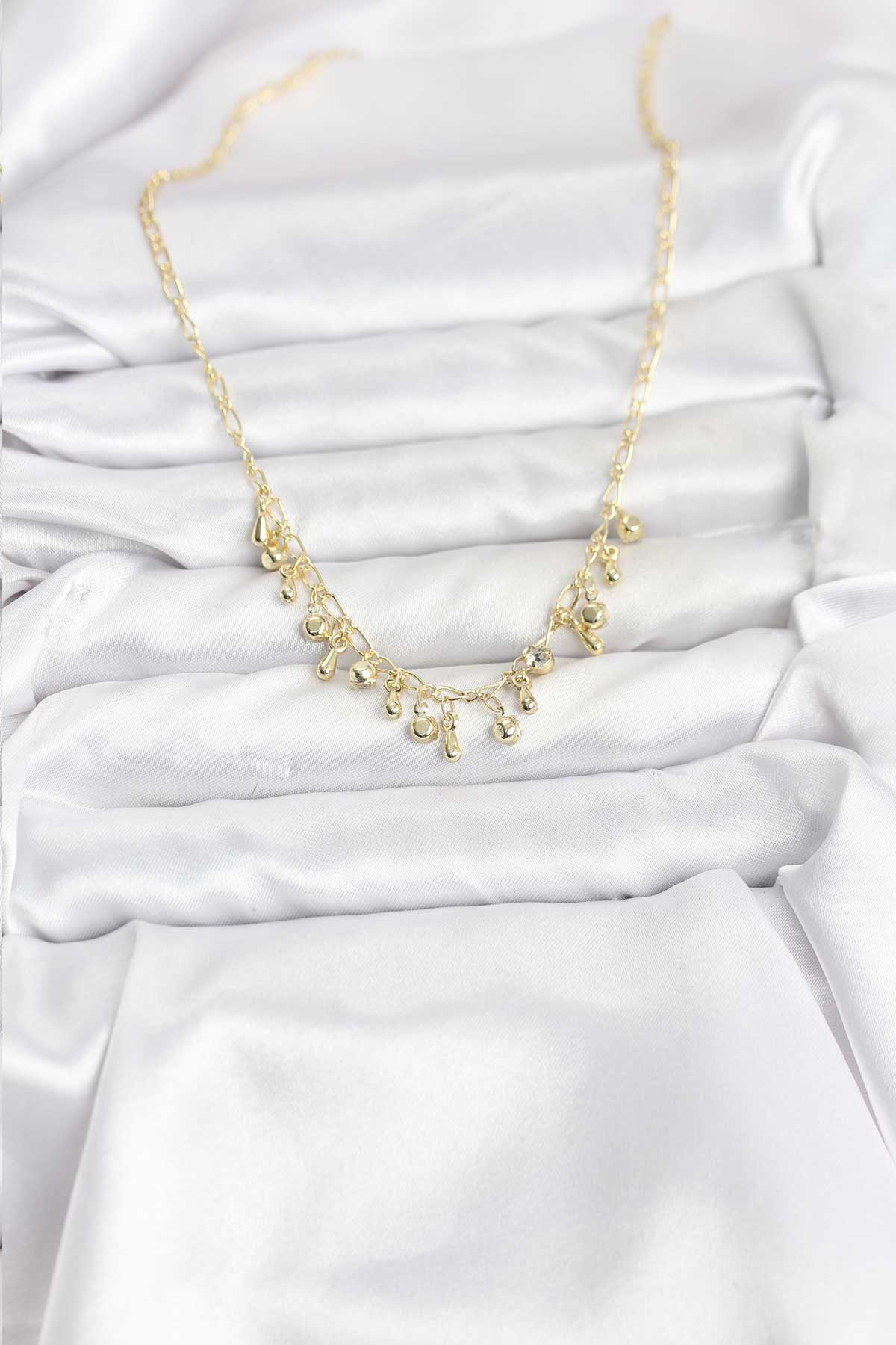 316L Çelik Zincir Gold Renk Kadın Kolye - Lisinya