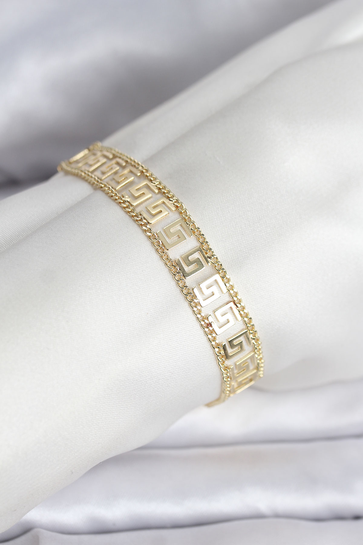 316L Çelik Gold Renk Labirent Model Kadın Bileklik - Lisinya