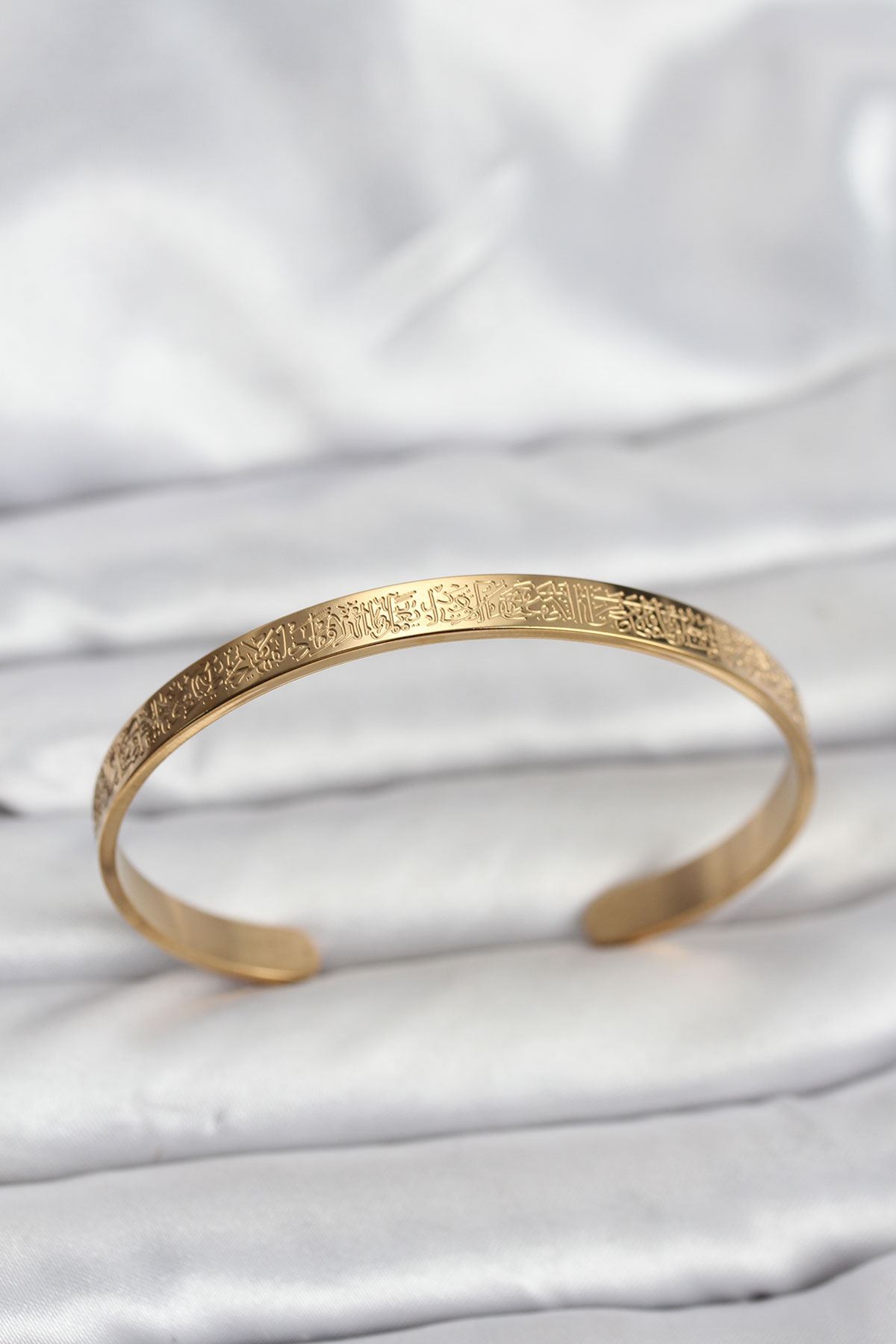 316L Çelik Gold Renk Ayetel Kürsi Yazılı Bileklik - Lisinya