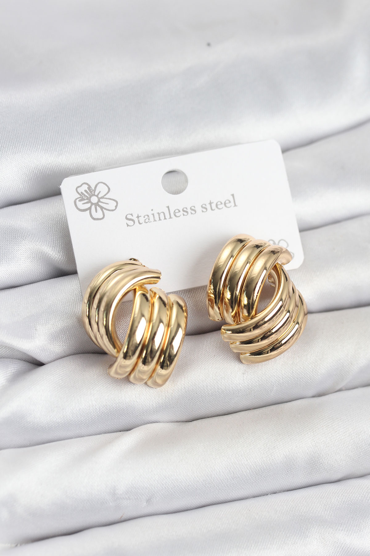 316L Çelik Gold Renk Vintage Kadın Küpe - Lisinya