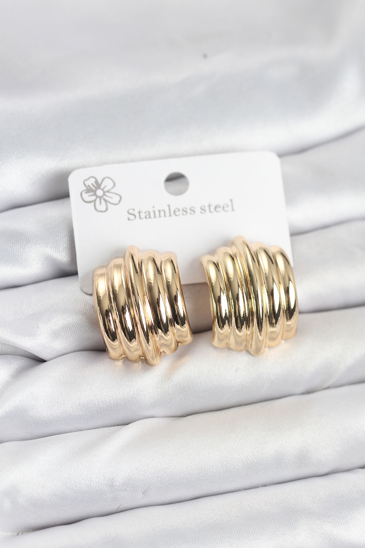 Vintage Model 316L Çelik Gold Renk Kadın Küpe - Lisinya