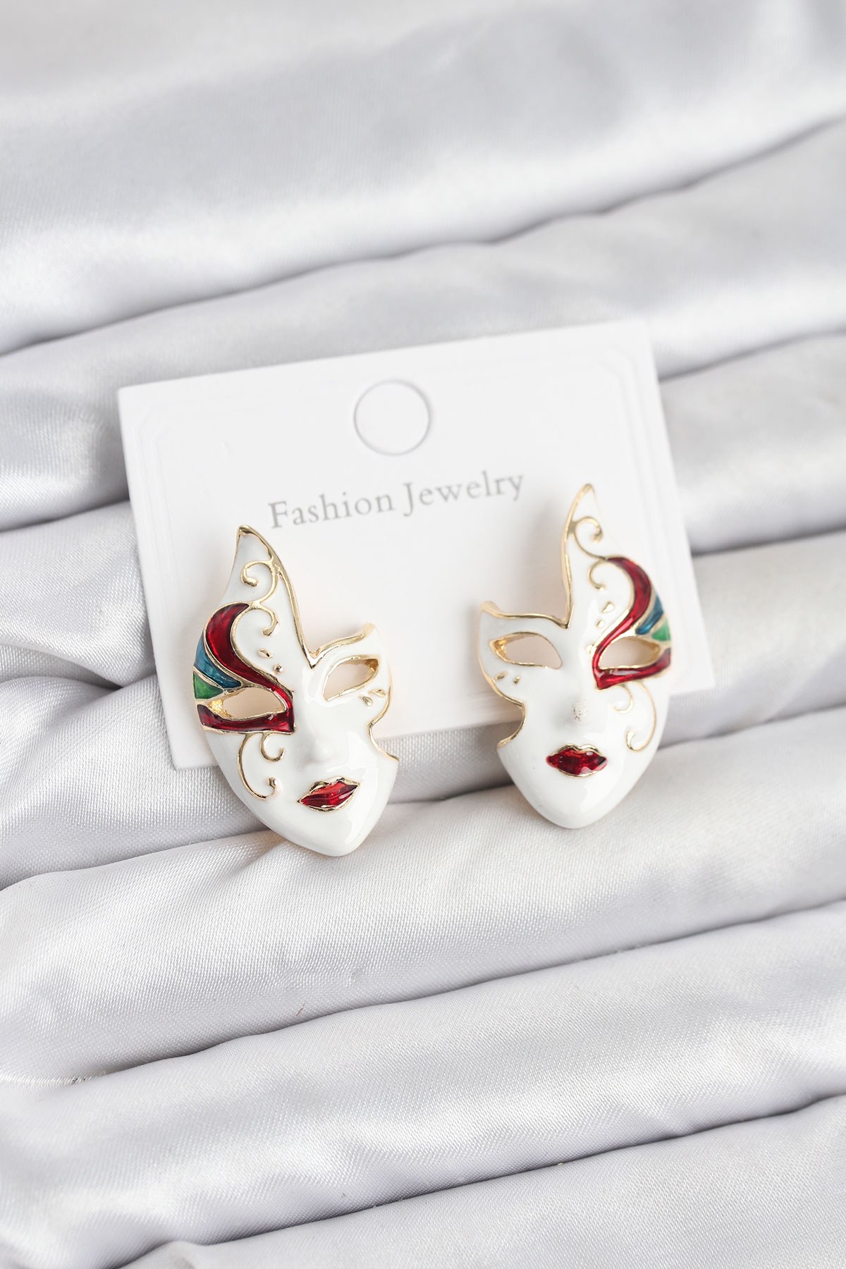 Pirinç Maske Model Kadın Küpe - Lisinya