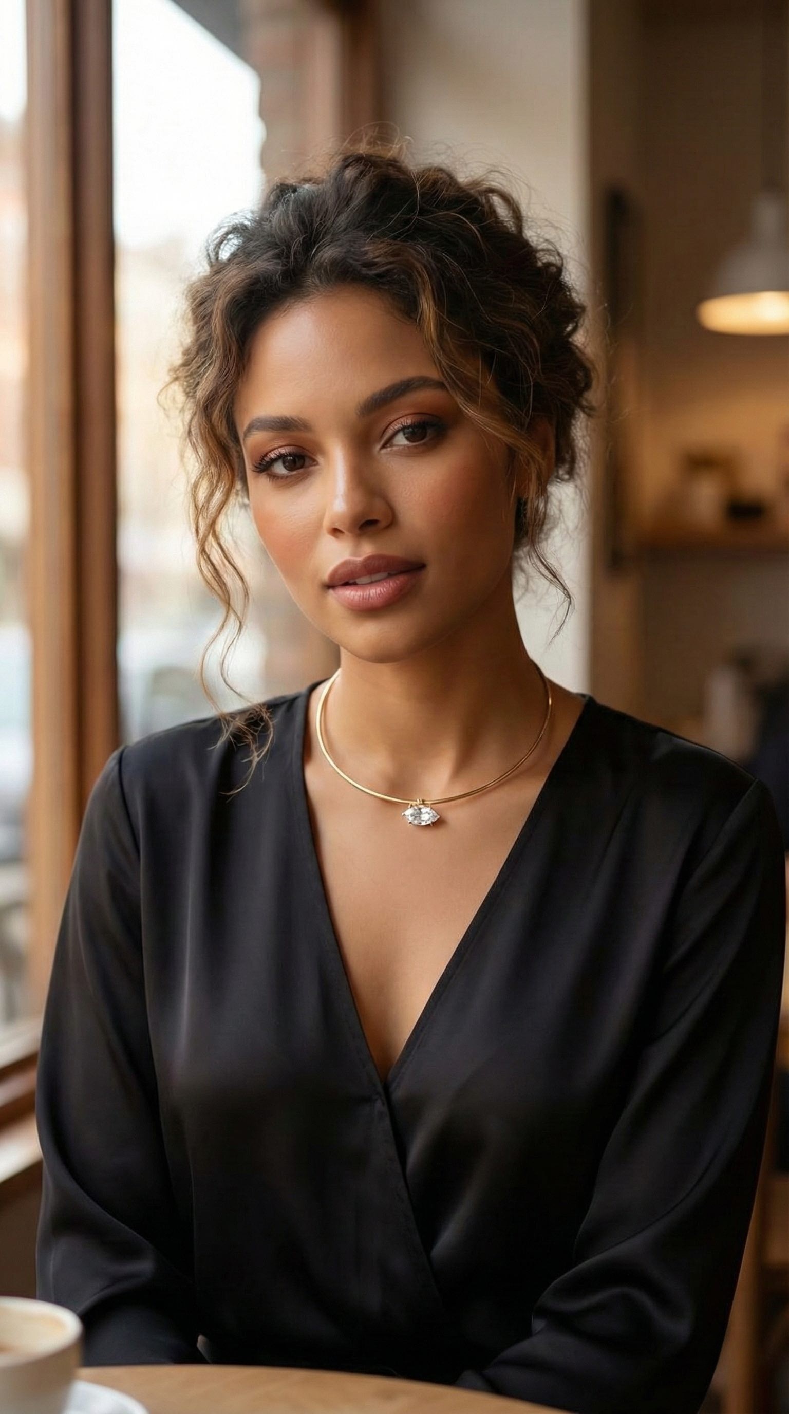 Pirinç Gold Renk Choker Model Zirkon Taşlı Kadın Kolye - Lisinya