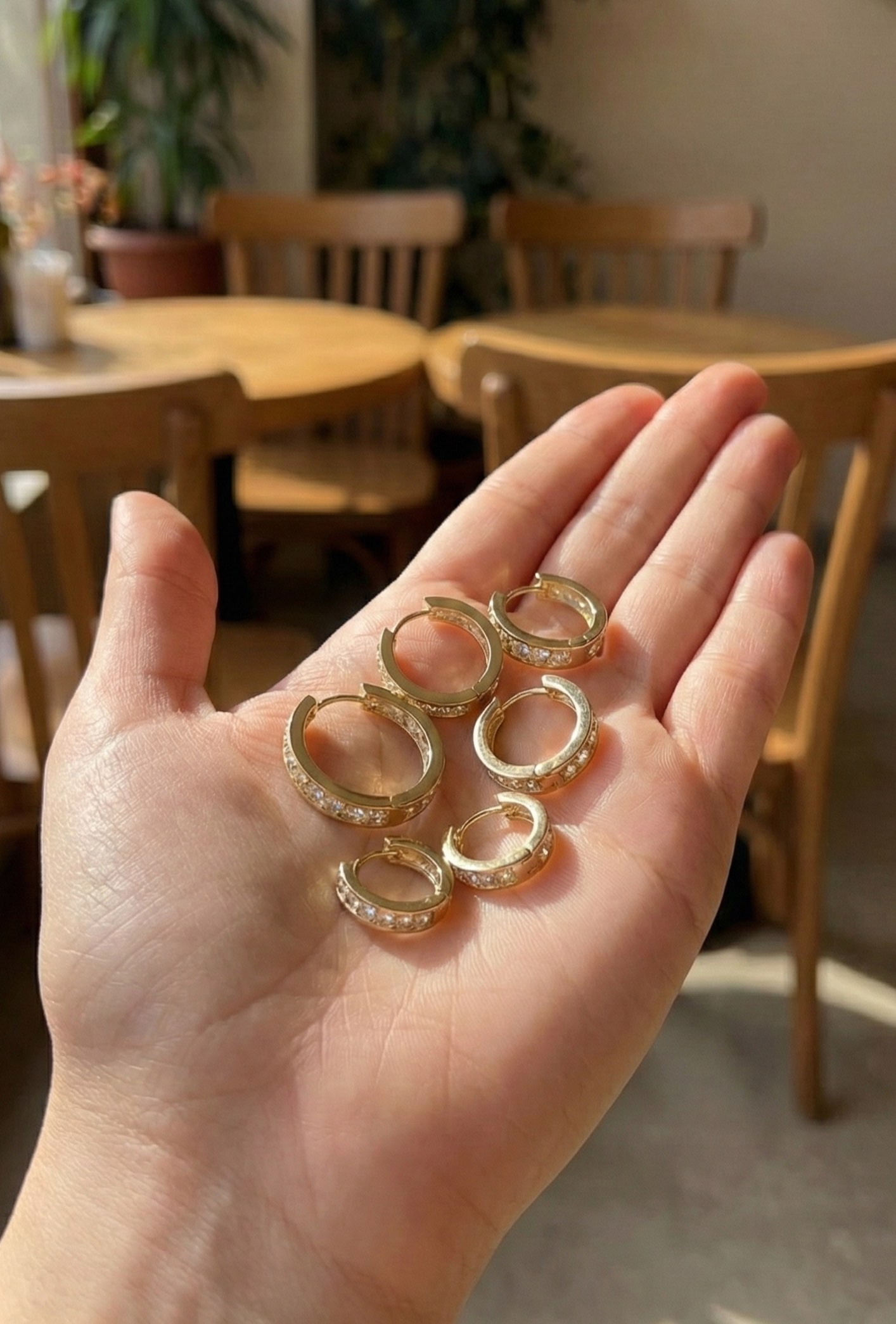 316L Çelik Gold Renk Su Yolu Halka Küpe Seti - Lisinya 316L Çelik Gold Renk Su Yolu Halka Küpe Seti - Lisinya