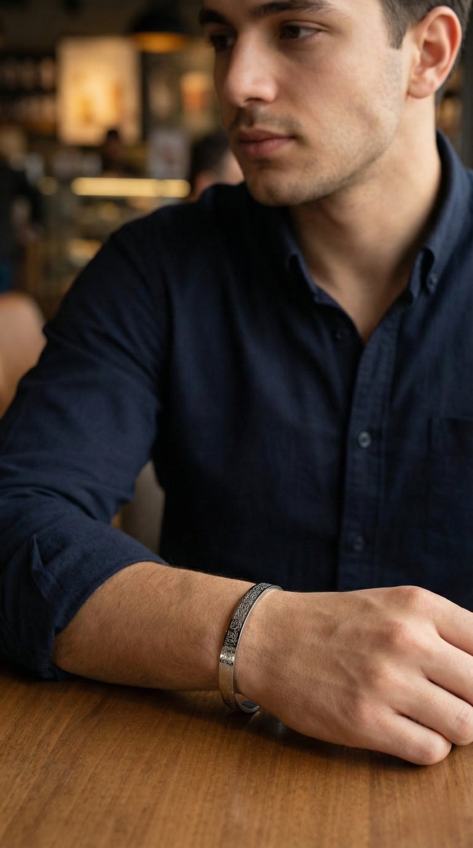 316L Çelik Gümüş Renk Ayetel Kürsi Yazılı Bileklik - Lisinya 316L Çelik Gümüş Renk Ayetel Kürsi Yazılı Bileklik - Lisinya