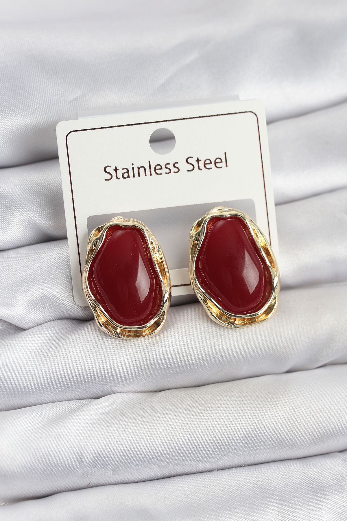 Beyaz Damla Model Pirinç Vintage Kadın Küpe - Lisinya