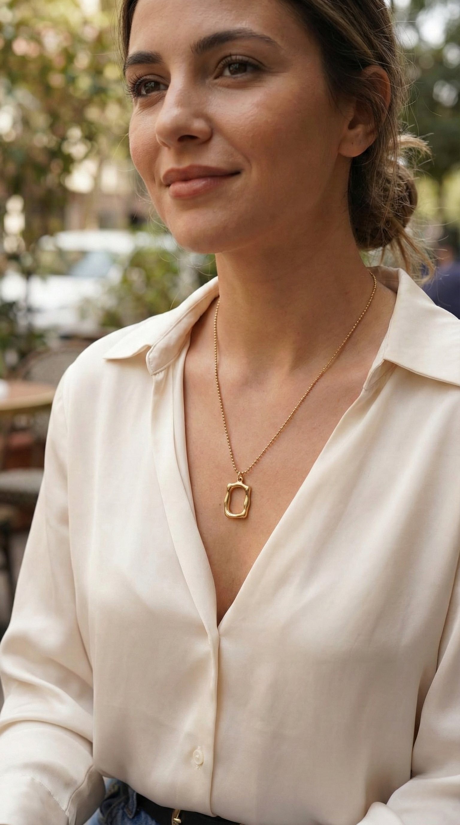 316L Çelik Zincir Gold Renk Model Kadın Kolye - Lisinya