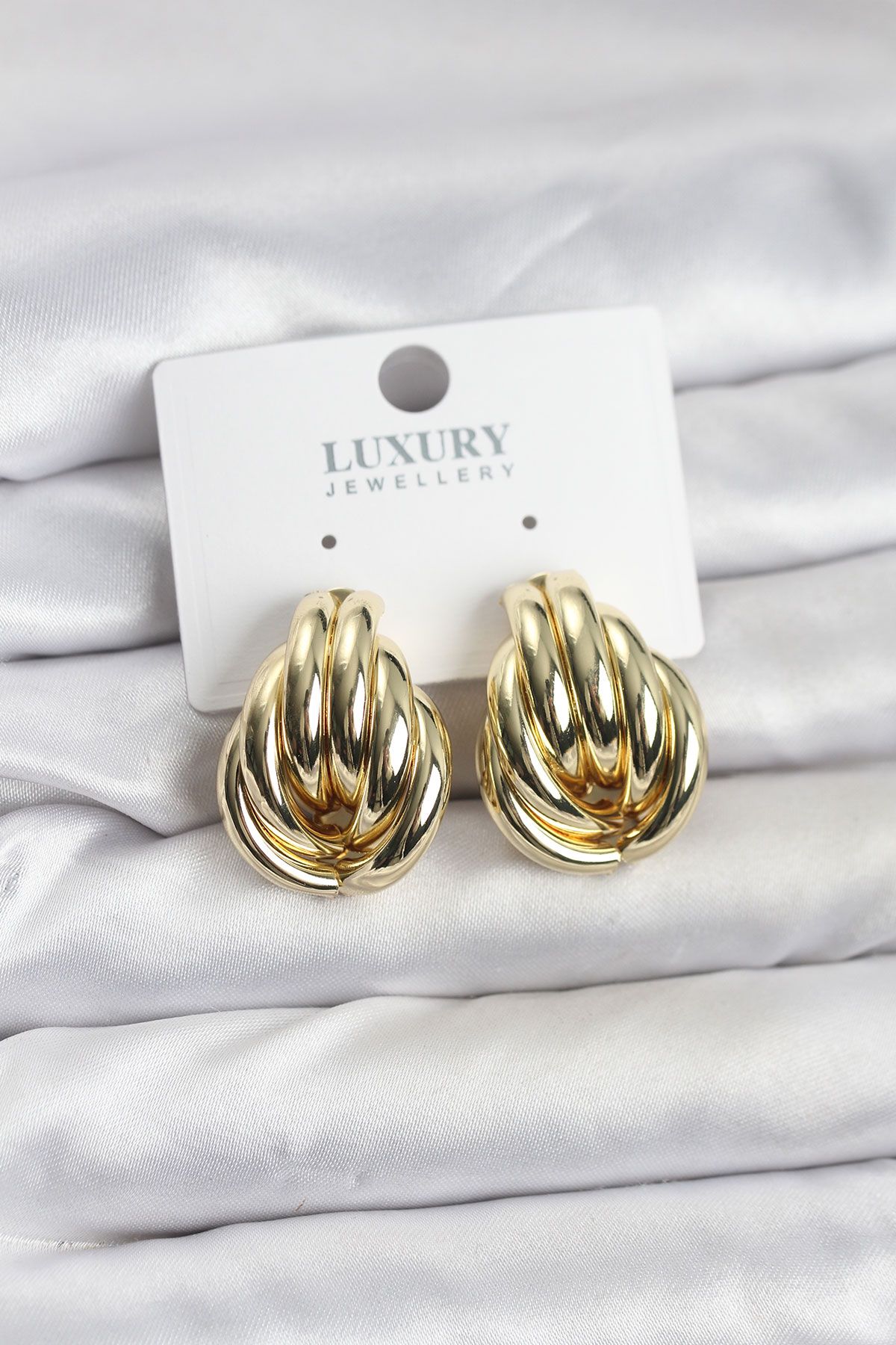 Pirinç Gold Renk Vintage Kadın Küpe - Lisinya