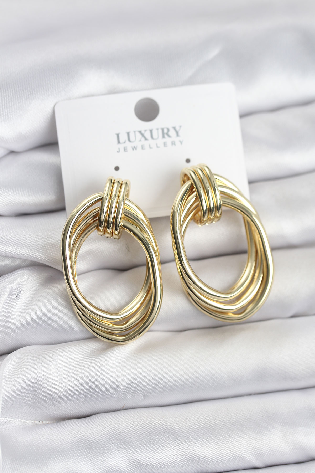 Pirinç Gold Renk Damla Model Vintage Kadın Küpe - Lisinya