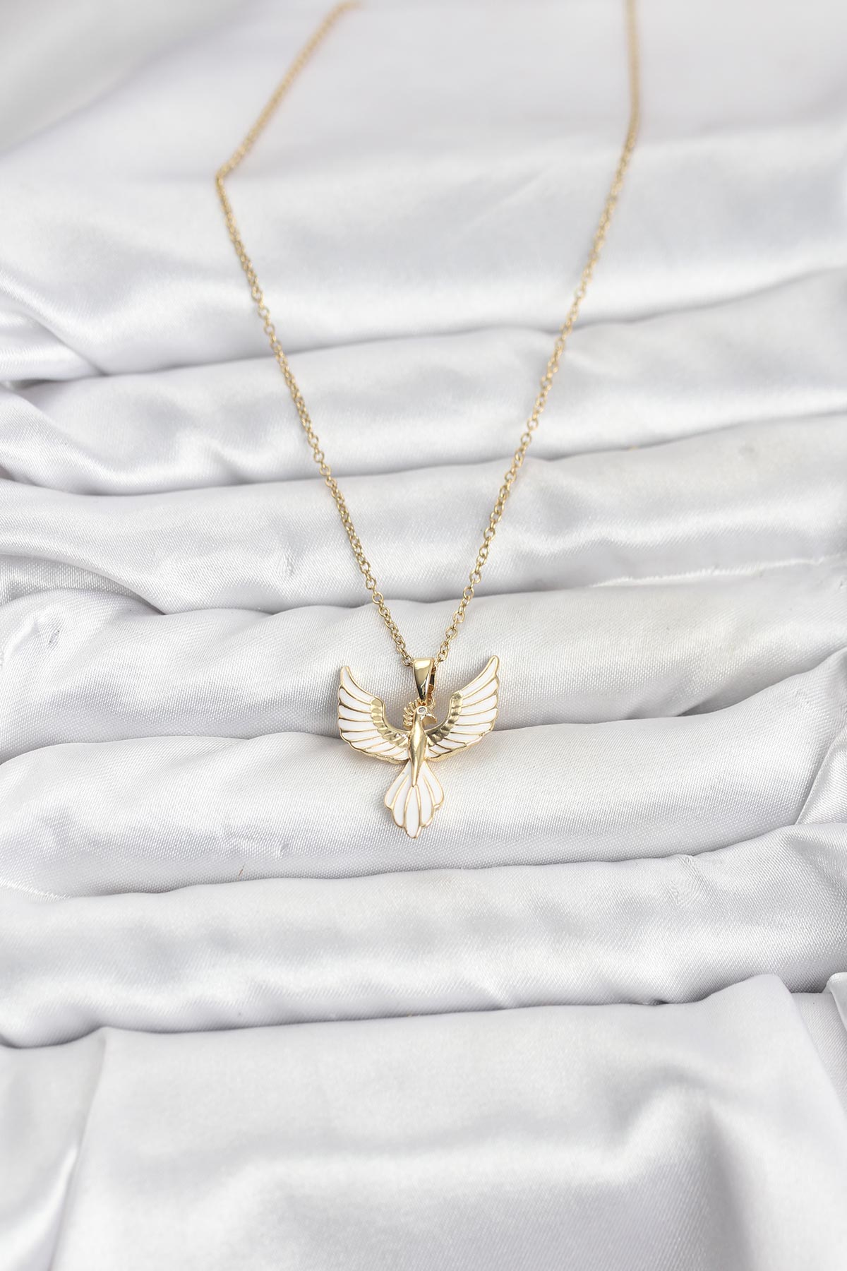 316L Çelik Zincir Gold Renk Anka Kuşu Model Kadın Kolye - Lisinya