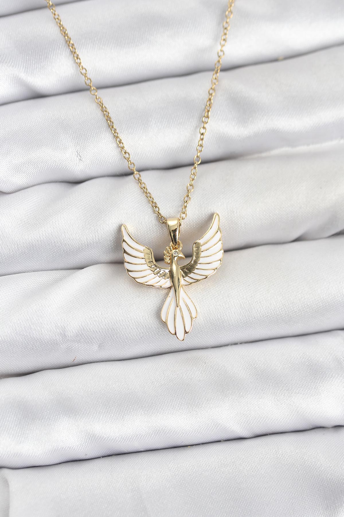 316L Çelik Zincir Gold Renk Anka Kuşu Model Kadın Kolye - Lisinya