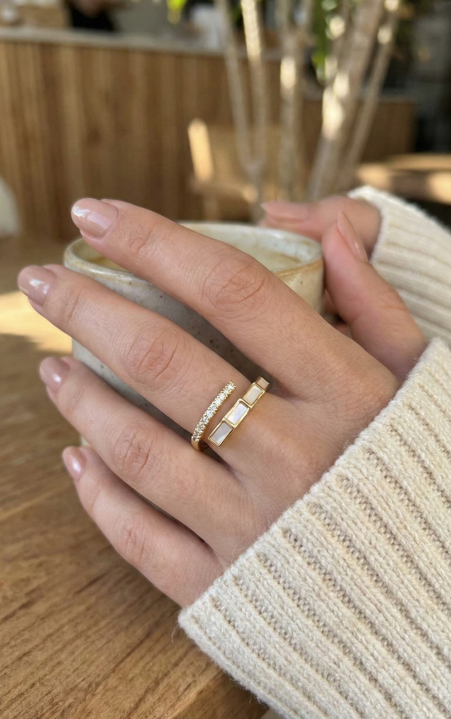 Pirinç Gold Renk Zirkon Taş Detaylı Yılan Model Ayarlanabilir Yüzük - Lisinya