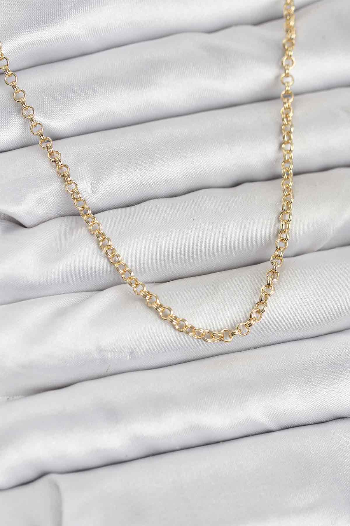 CM Gold Renk Pirinç Halkalı Model Kadın Kolye - Lisinya