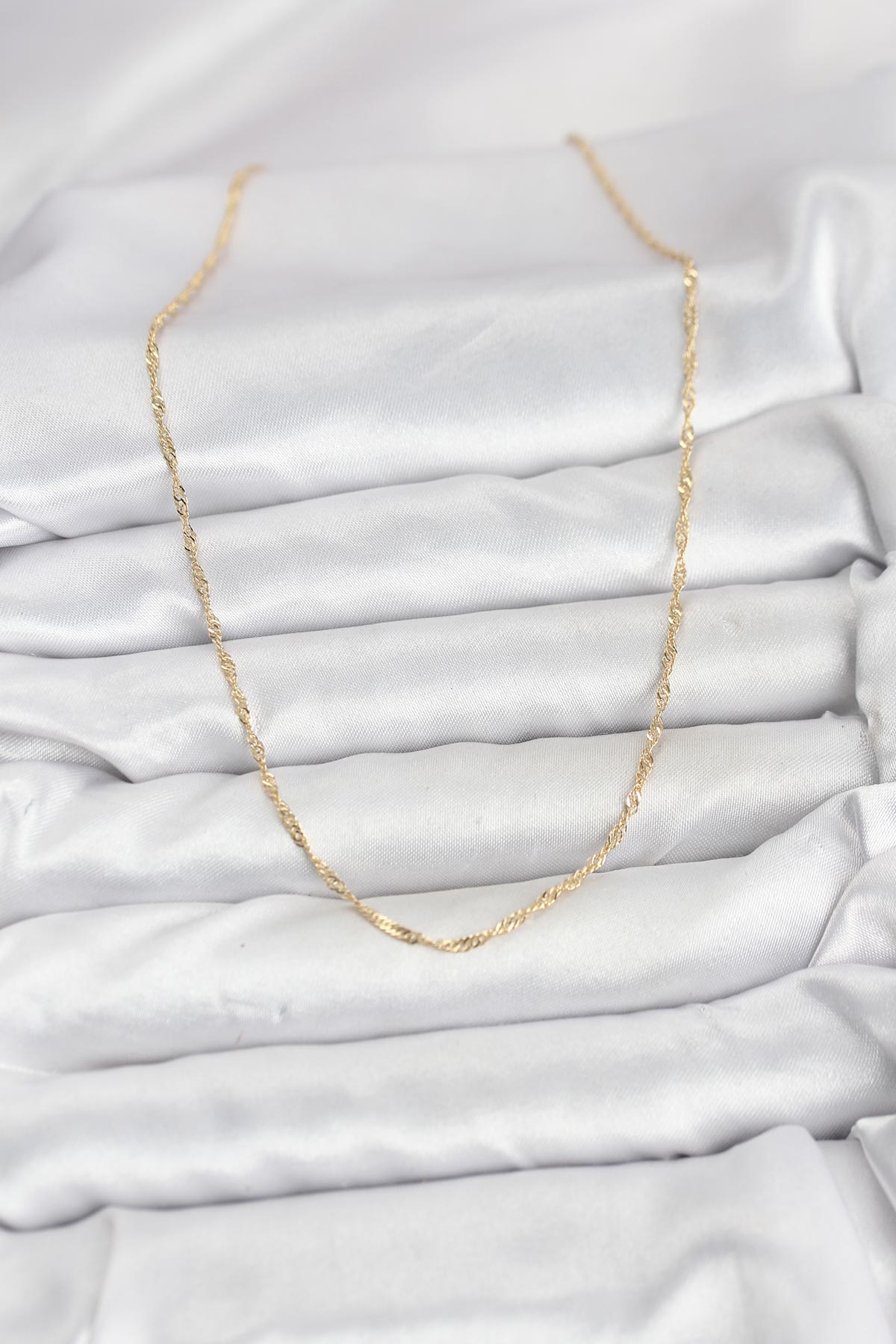 CM 14K Gold Renk Pirinç Ezme Burgu Model Kadın Kolye - Lisinya