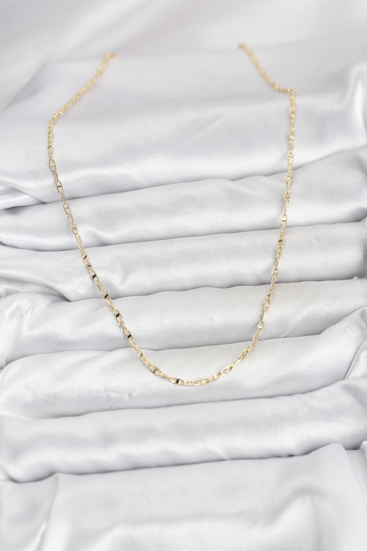 CM 14K Gold Renk Pirinç Gemi Zinciri Model Kadın Kolye - Lisinya