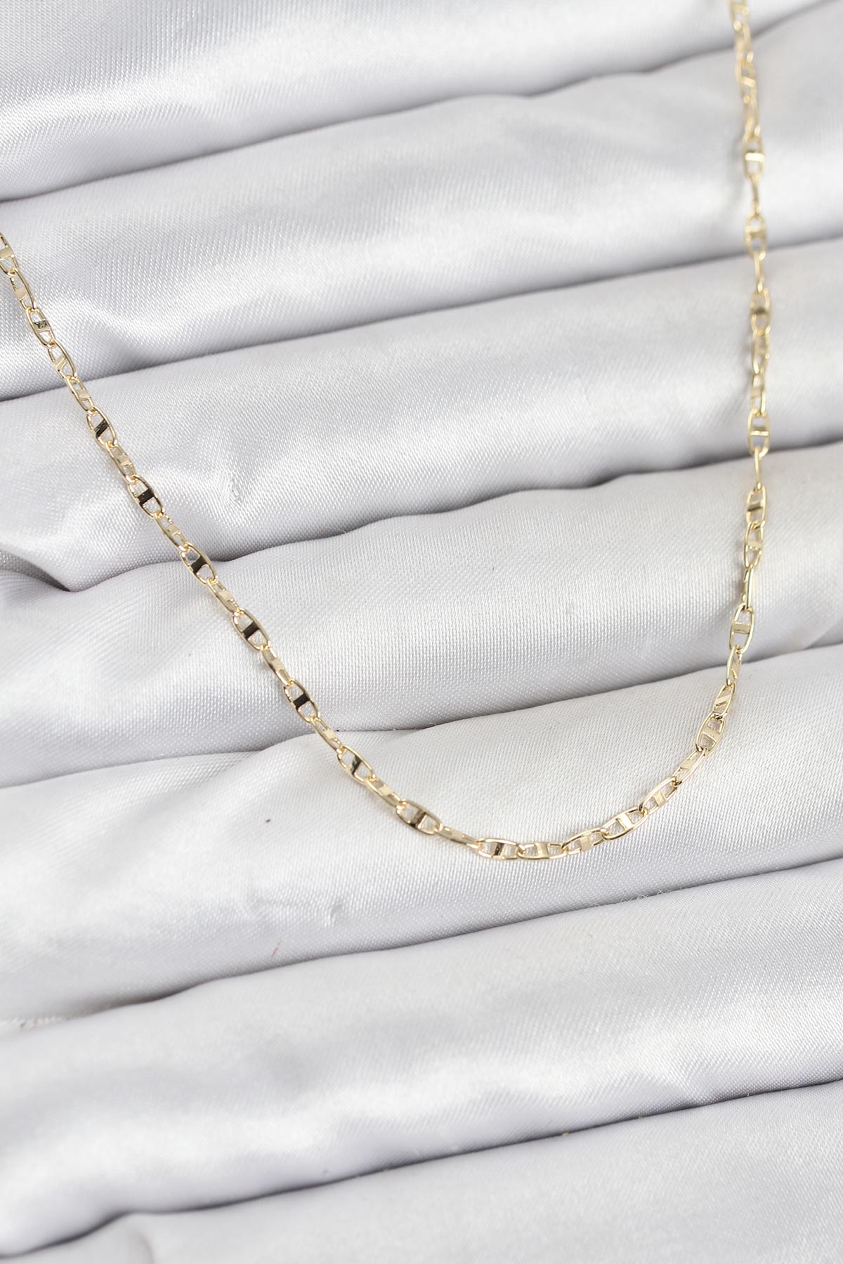 CM 14K Gold Renk Pirinç Gemi Zinciri Model Kadın Kolye - Lisinya