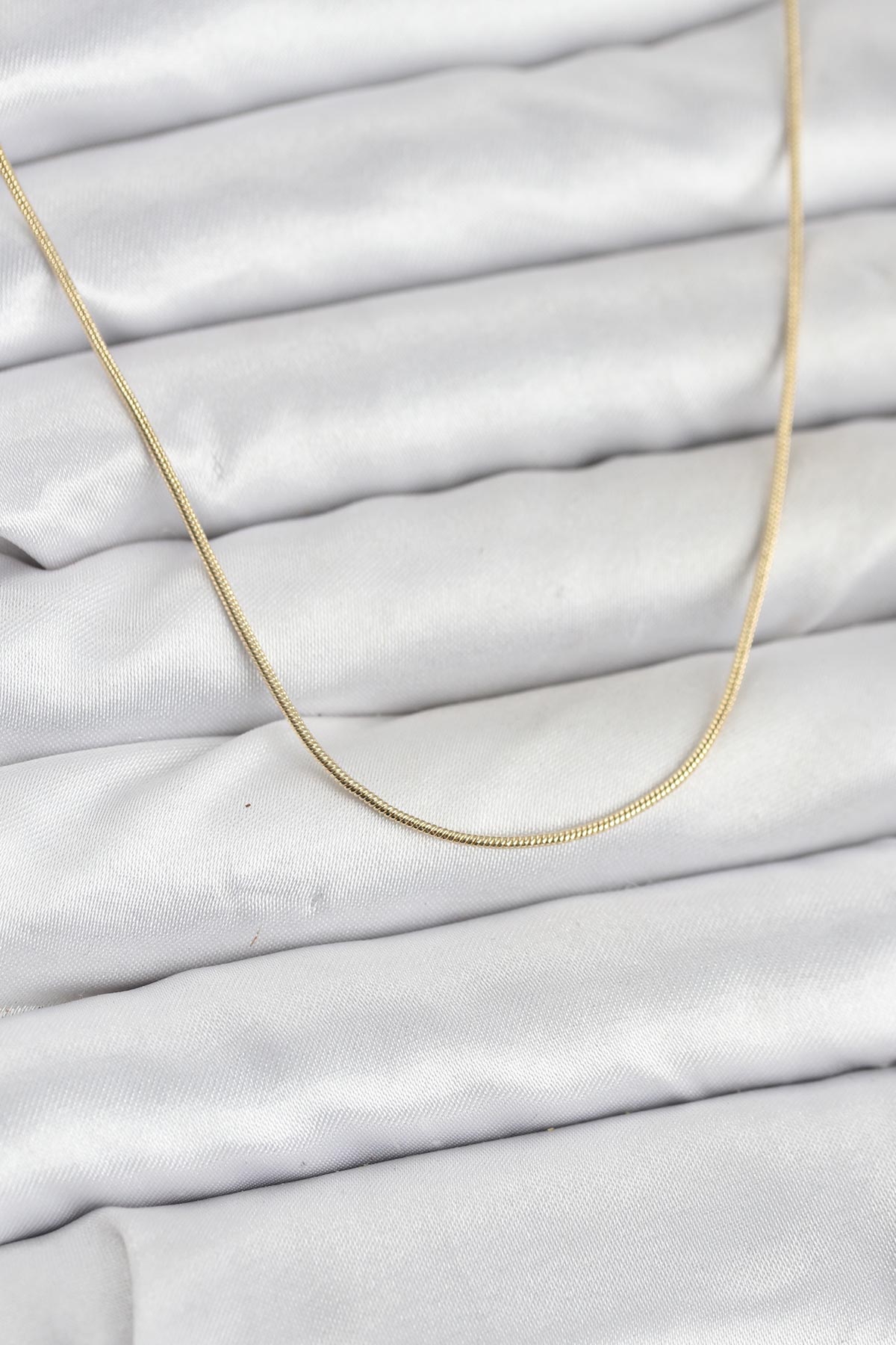 CM 14K Gold Renk Yılan Zincir Model Kadın Kolye - Lisinya