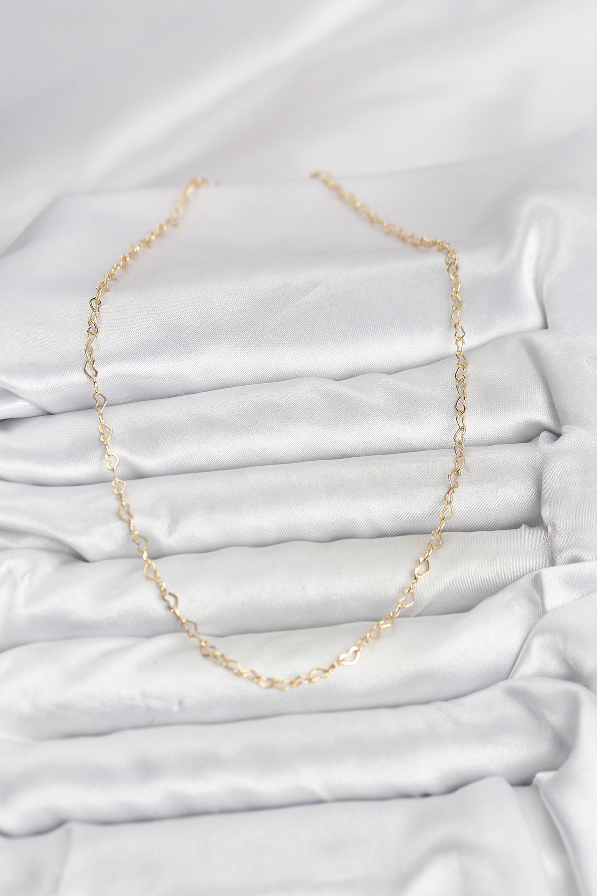 CM 14K Gold Renk Kalp Zincirli Kadın Kolye - Lisinya