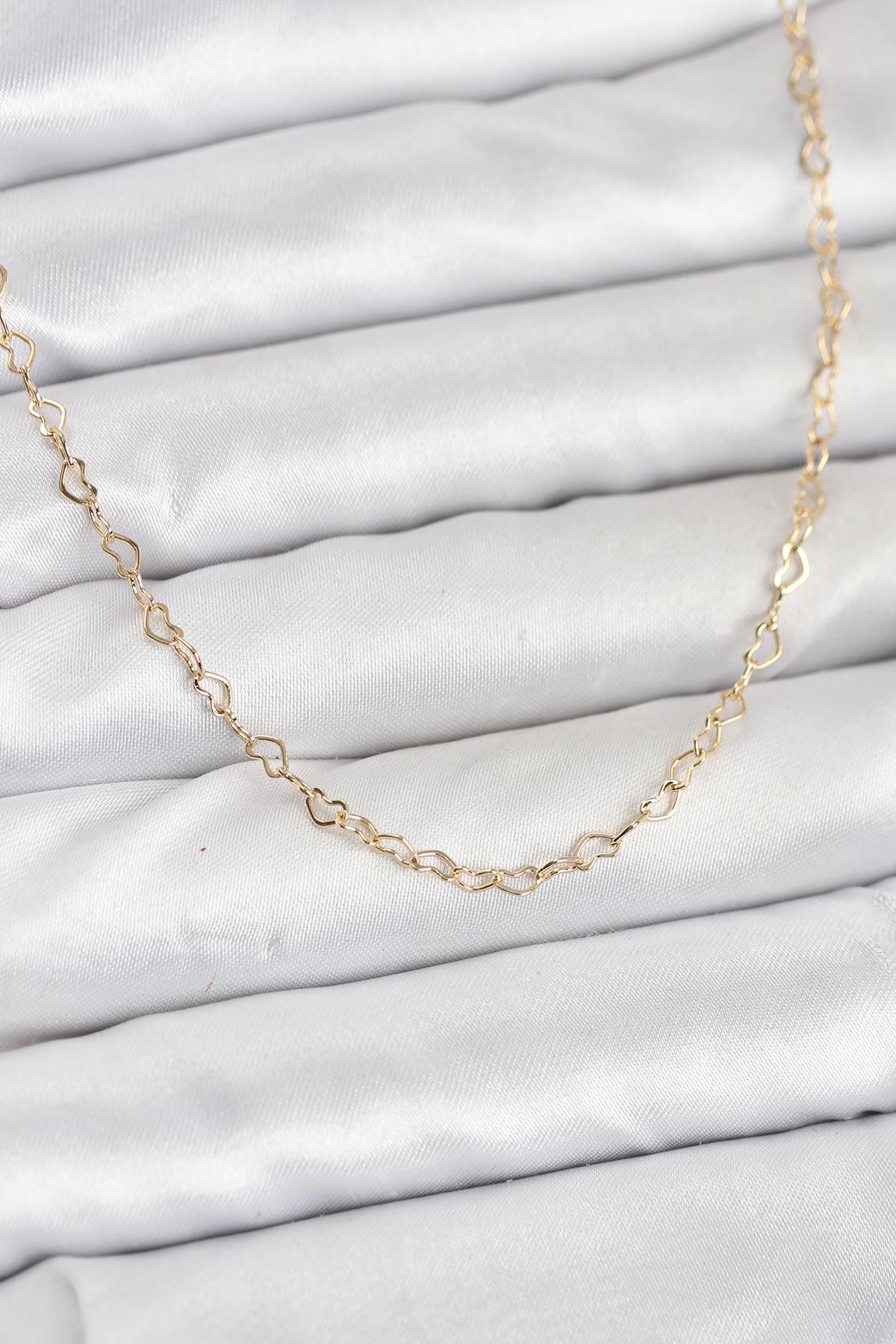 CM 14K Gold Renk Kalp Zincirli Kadın Kolye - Lisinya