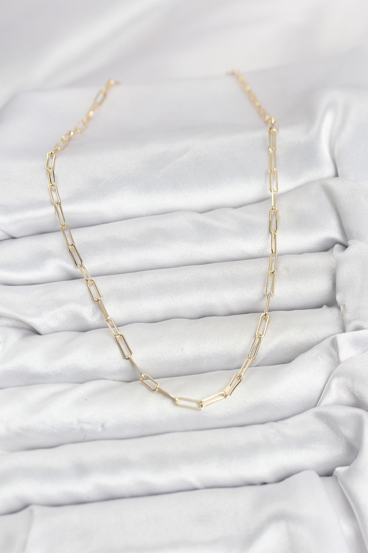 CM 14K Gold Renk Pirinç Ataç Zincir Kadın Kolye - Lisinya