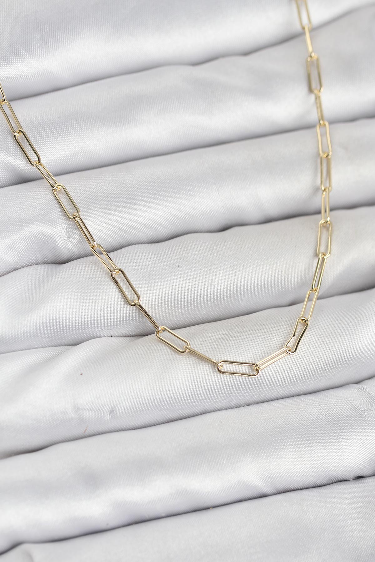 CM 14K Gold Renk Pirinç Ataç Zincir Kadın Kolye - Lisinya