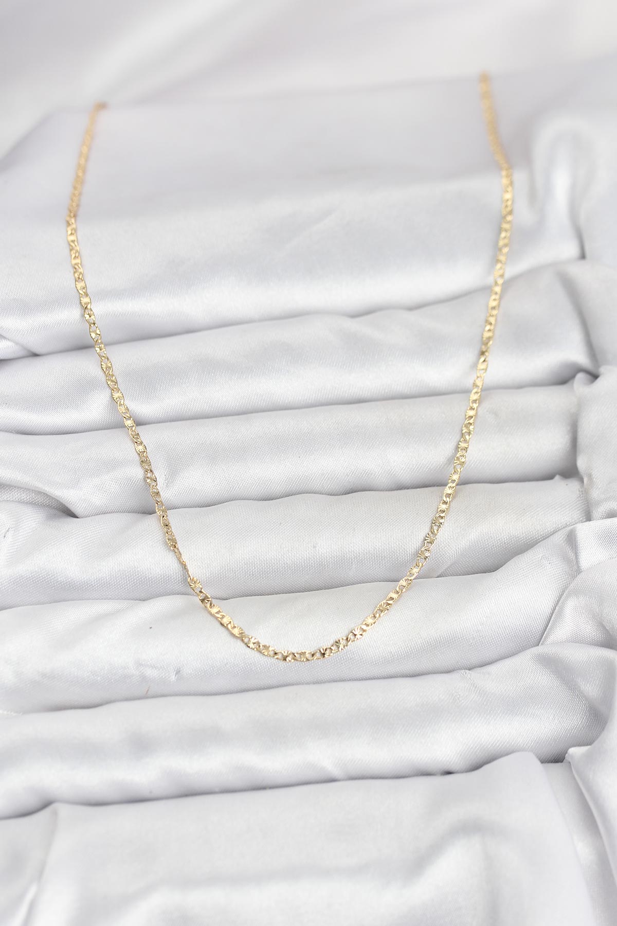 CM 14K Gold Renk Pirinç Lazer Model 60 cm Kadın Kolye - Lisinya