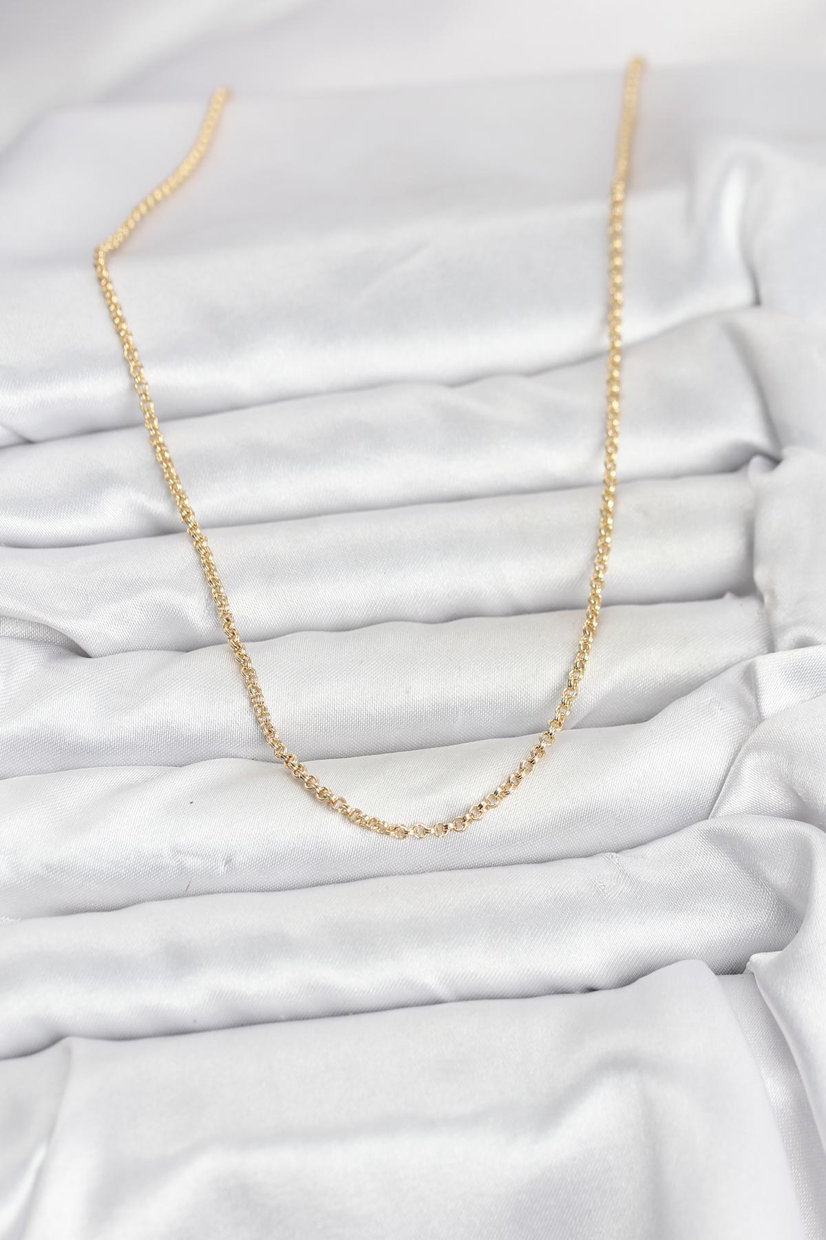 CM 14K Gold Renk Halka Model 60 cm Kadın Kolye - Lisinya