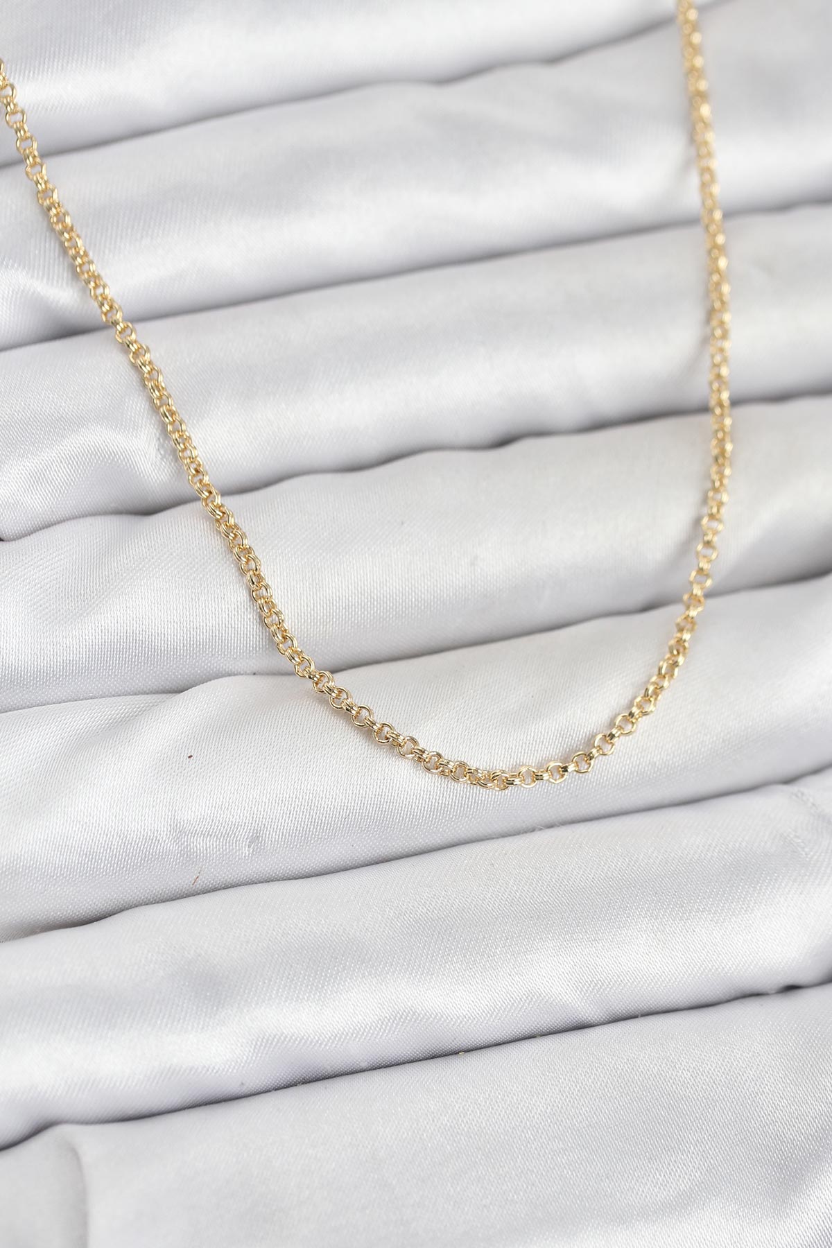 CM 14K Gold Renk Halka Model 60 cm Kadın Kolye - Lisinya