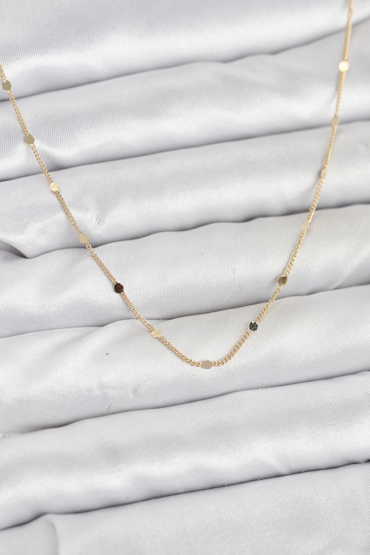 CM 14K Gold Renk Ezme Pul Model 60 cm Kadın Kolye - Lisinya