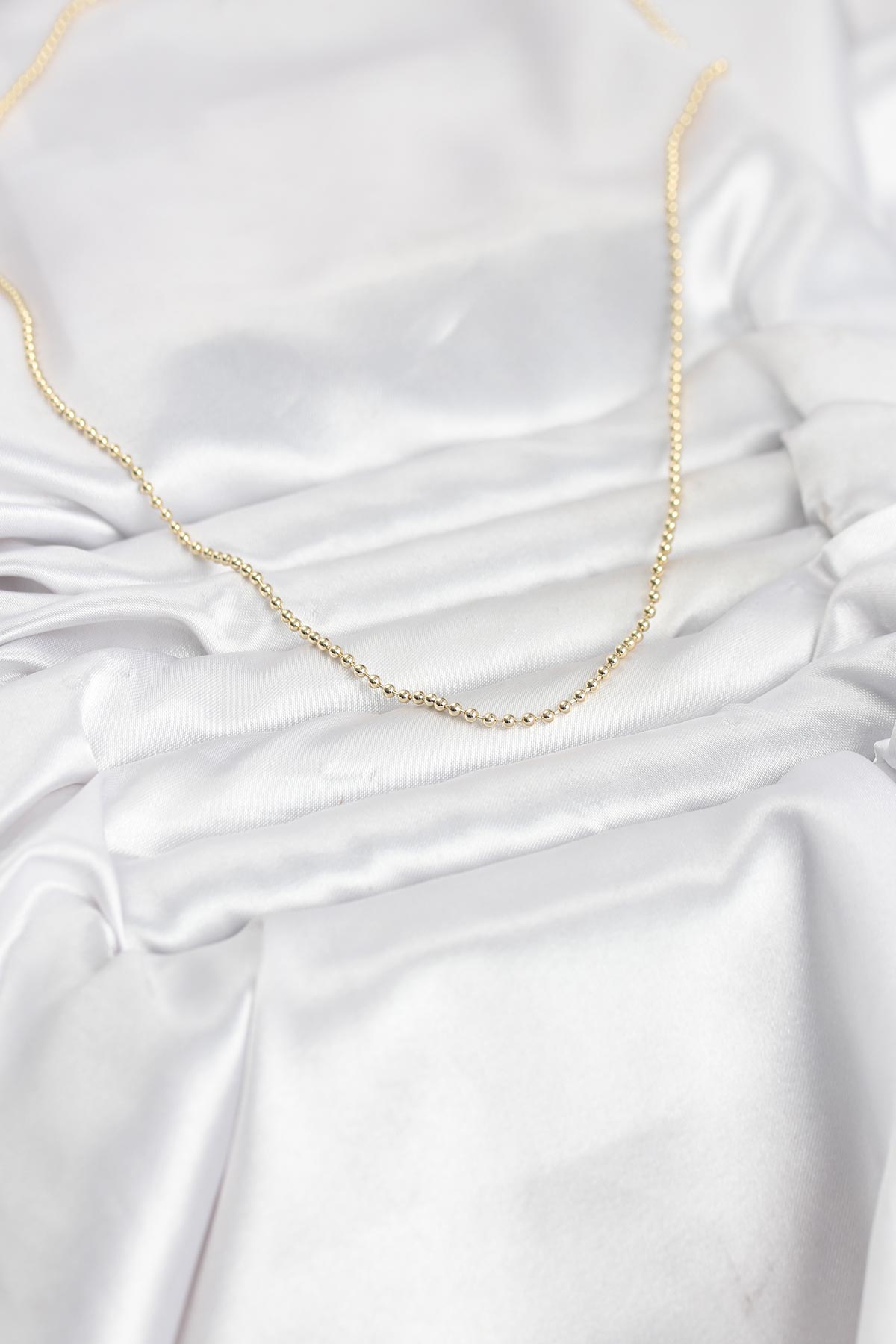 CM 14K Gold Renk Top Zincirli Model 60 cm Kadın Kolye - Lisinya