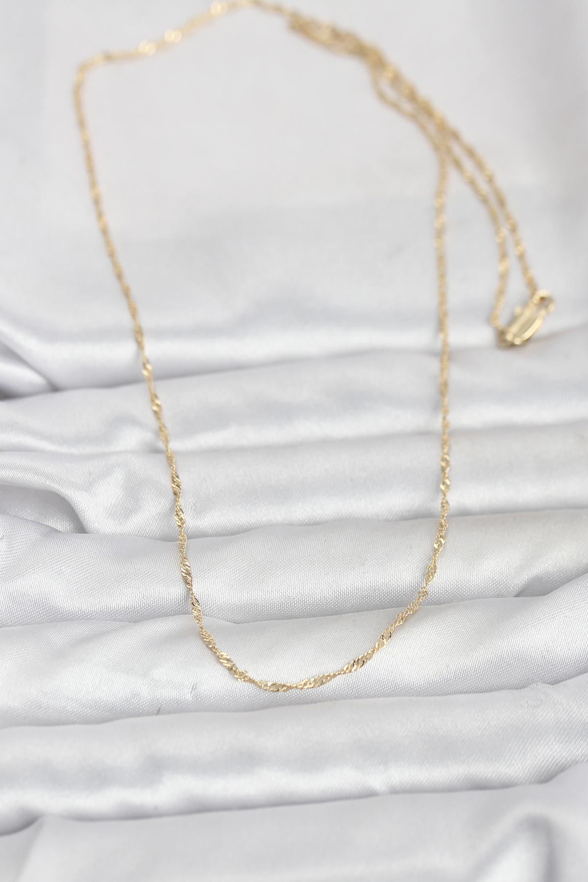 CM 14K Gold Renk Burgu Model 60 cm Kadın Kolye - Lisinya