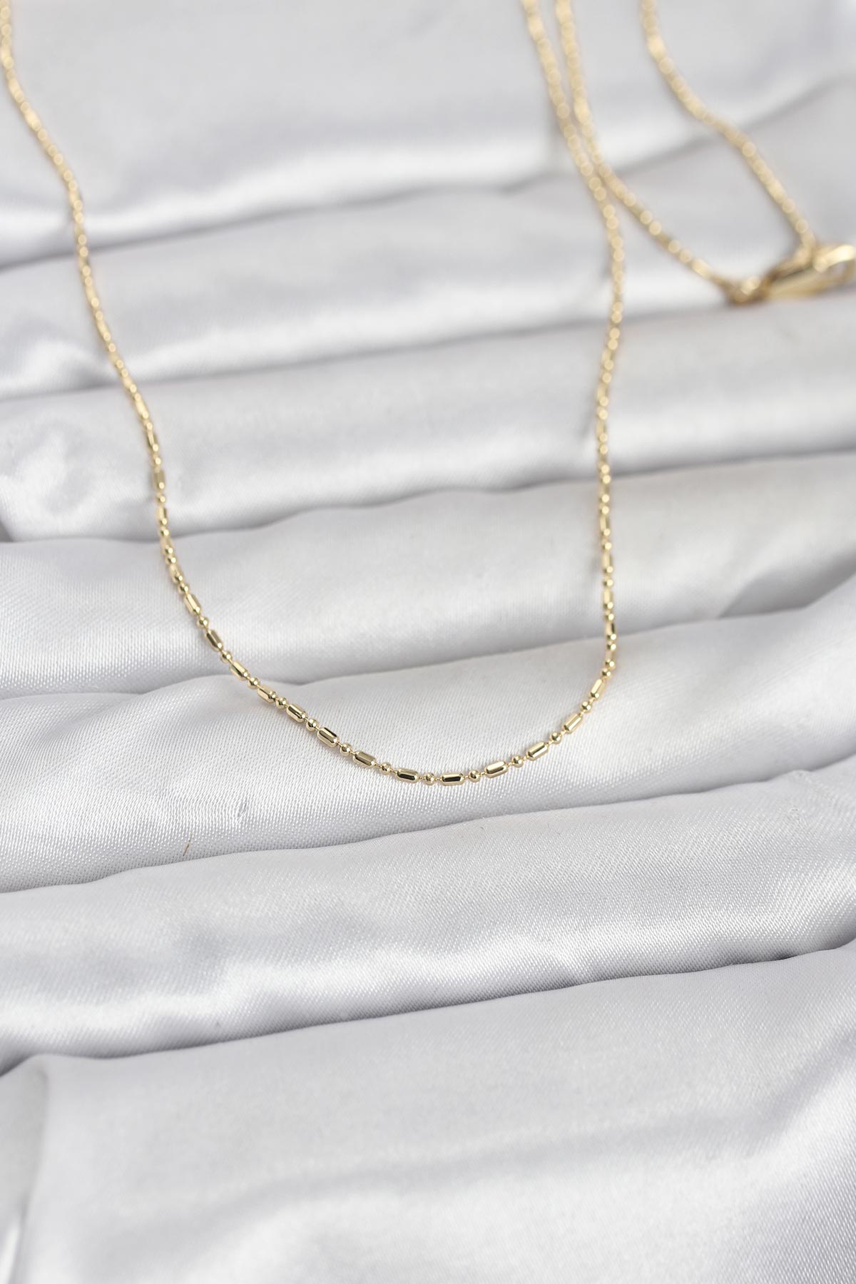 CM 14K Gold Renk Parçalı Topçuk Model 60 cm Kadın Kolye - Lisinya