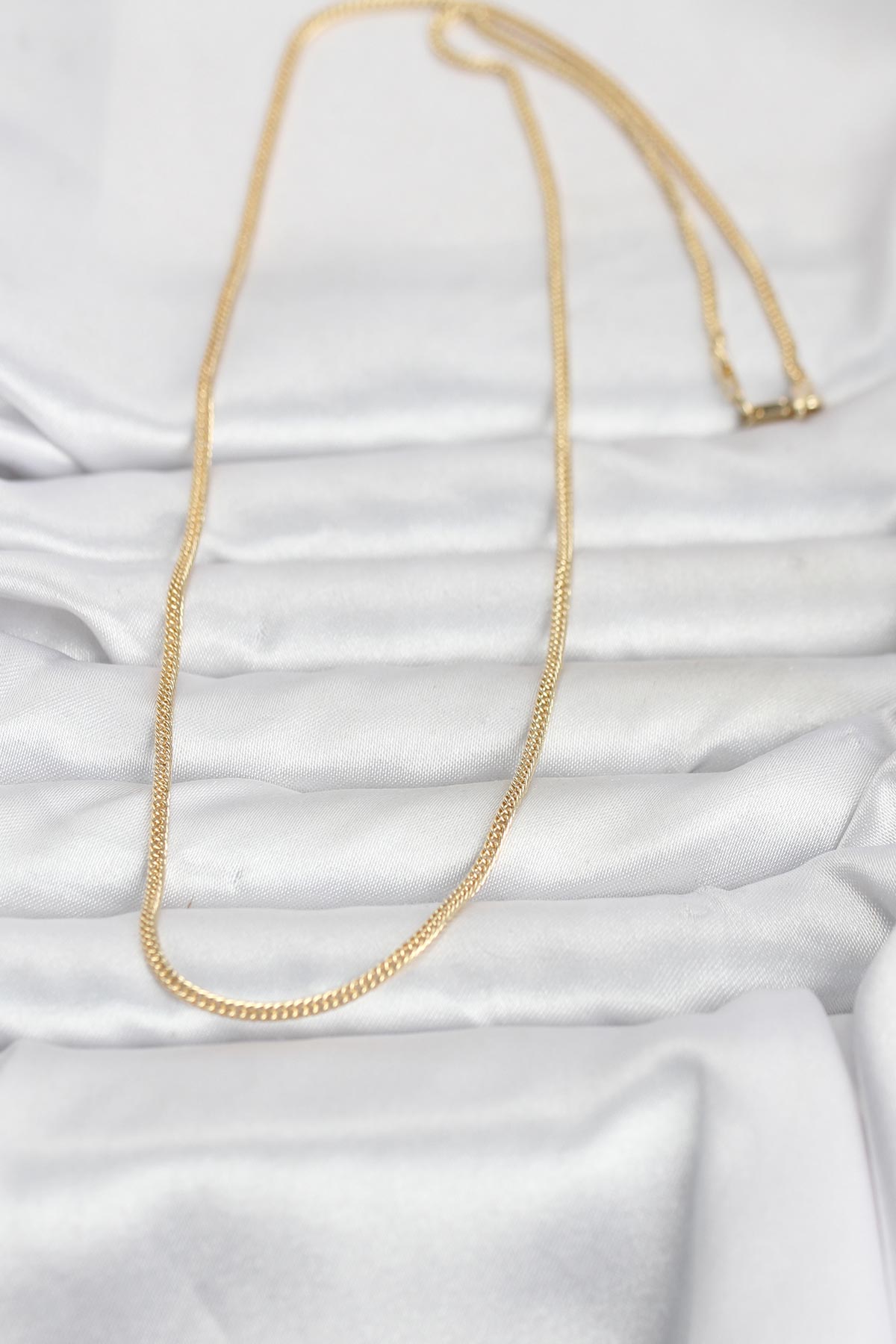 CM 14K Gold Renk Dolgun Zincir Model 60 cm Kadın Kolye - Lisinya