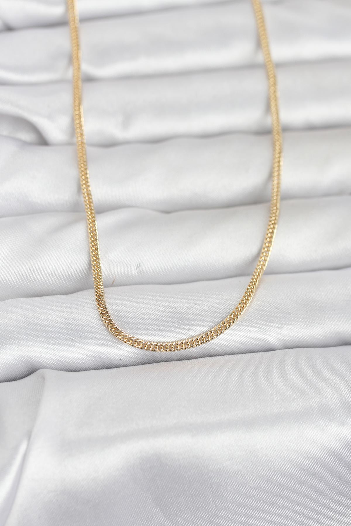 CM 14K Gold Renk Dolgun Zincir Model 60 cm Kadın Kolye - Lisinya