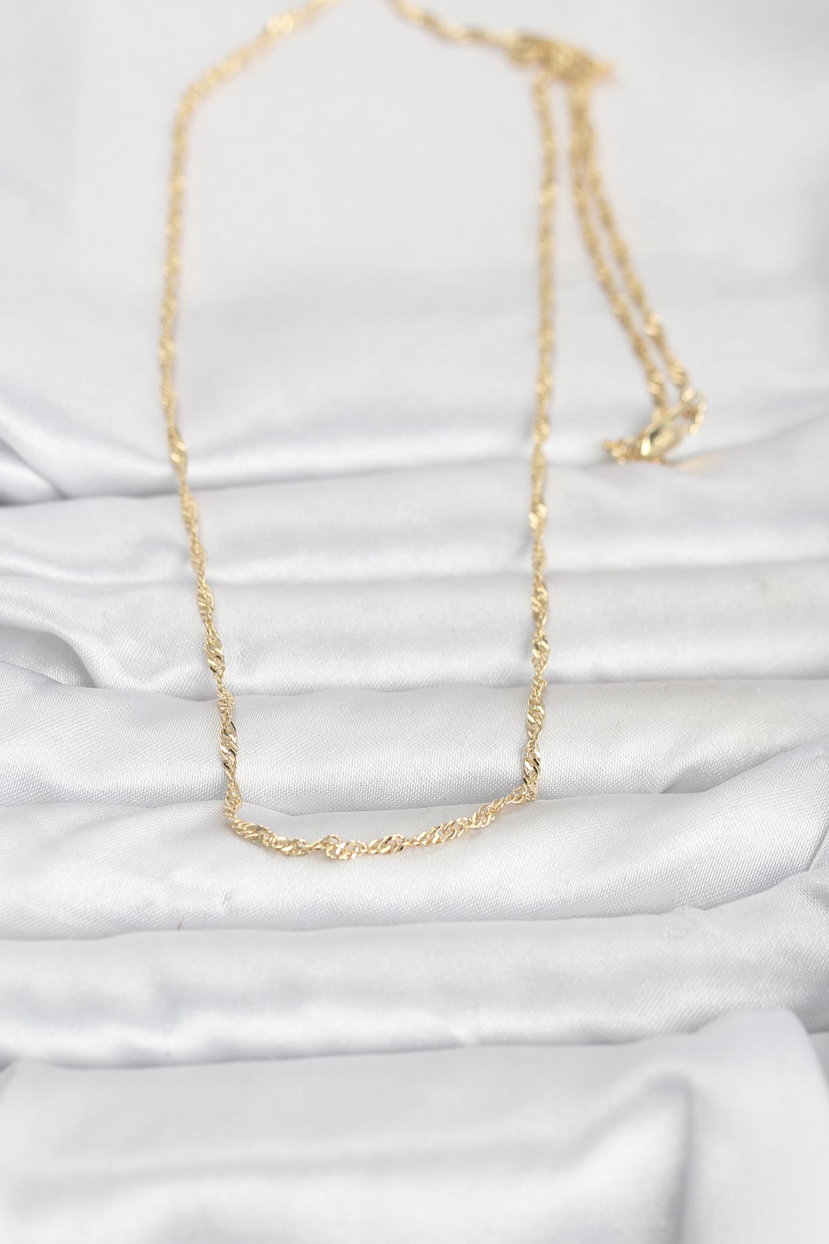 CM 14K Gold Renk Burgu Zincirli 60 cm Kadın Kolye - Lisinya