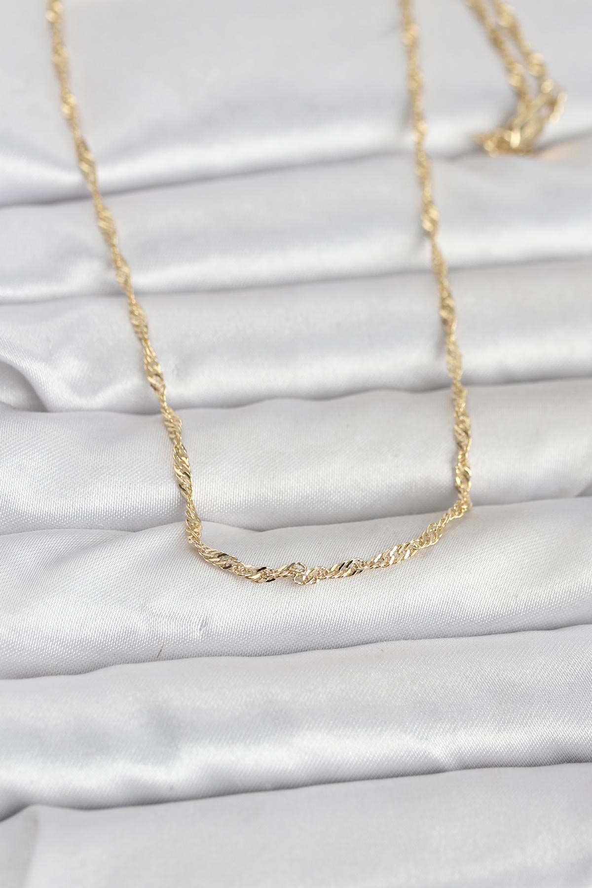 CM 14K Gold Renk Burgu Zincirli 60 cm Kadın Kolye - Lisinya