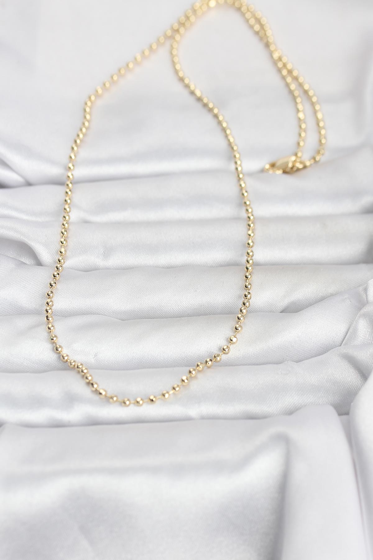 CM 14K Gold Renk Top Zincirli Model 60 cm Kadın Kolye - Lisinya