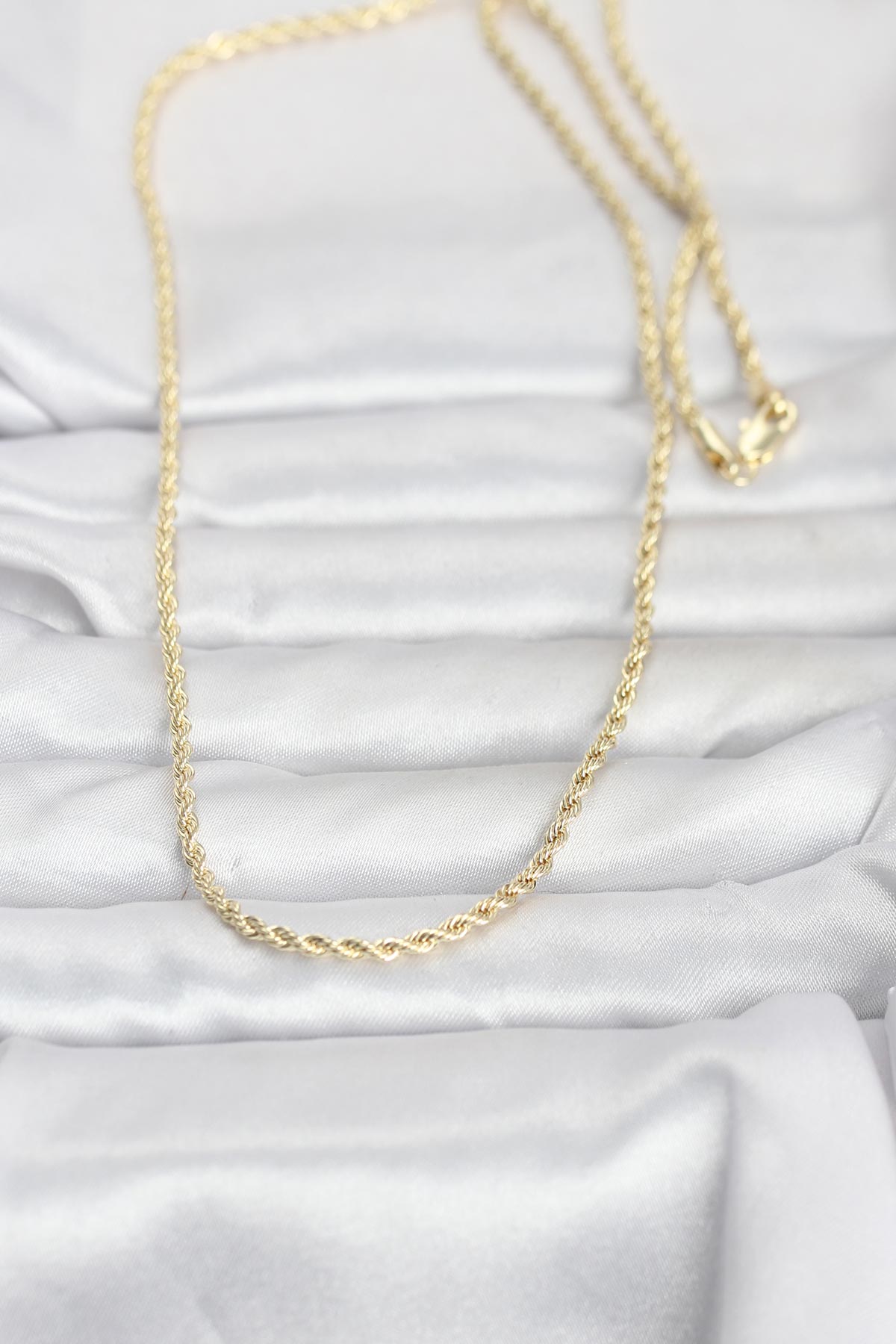 CM 14K Gold Renk Burgu Model Zincirli 60 cm Kadın Kolye - Lisinya